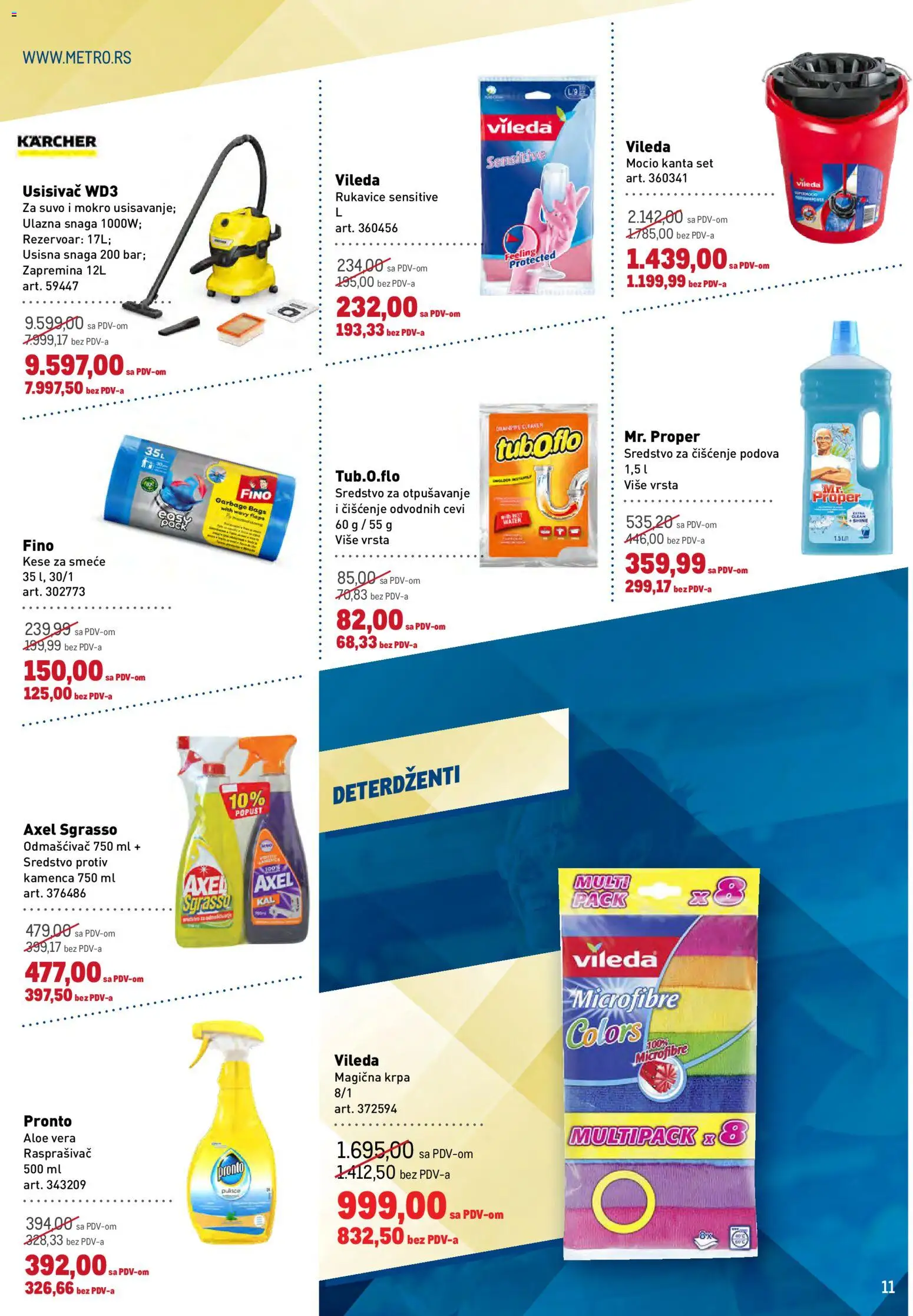 Metro katalog - važi od 03.09.2026 | Strana: 11 | Proizvode: Cevi, Usisivač, Rukavice, Vileda