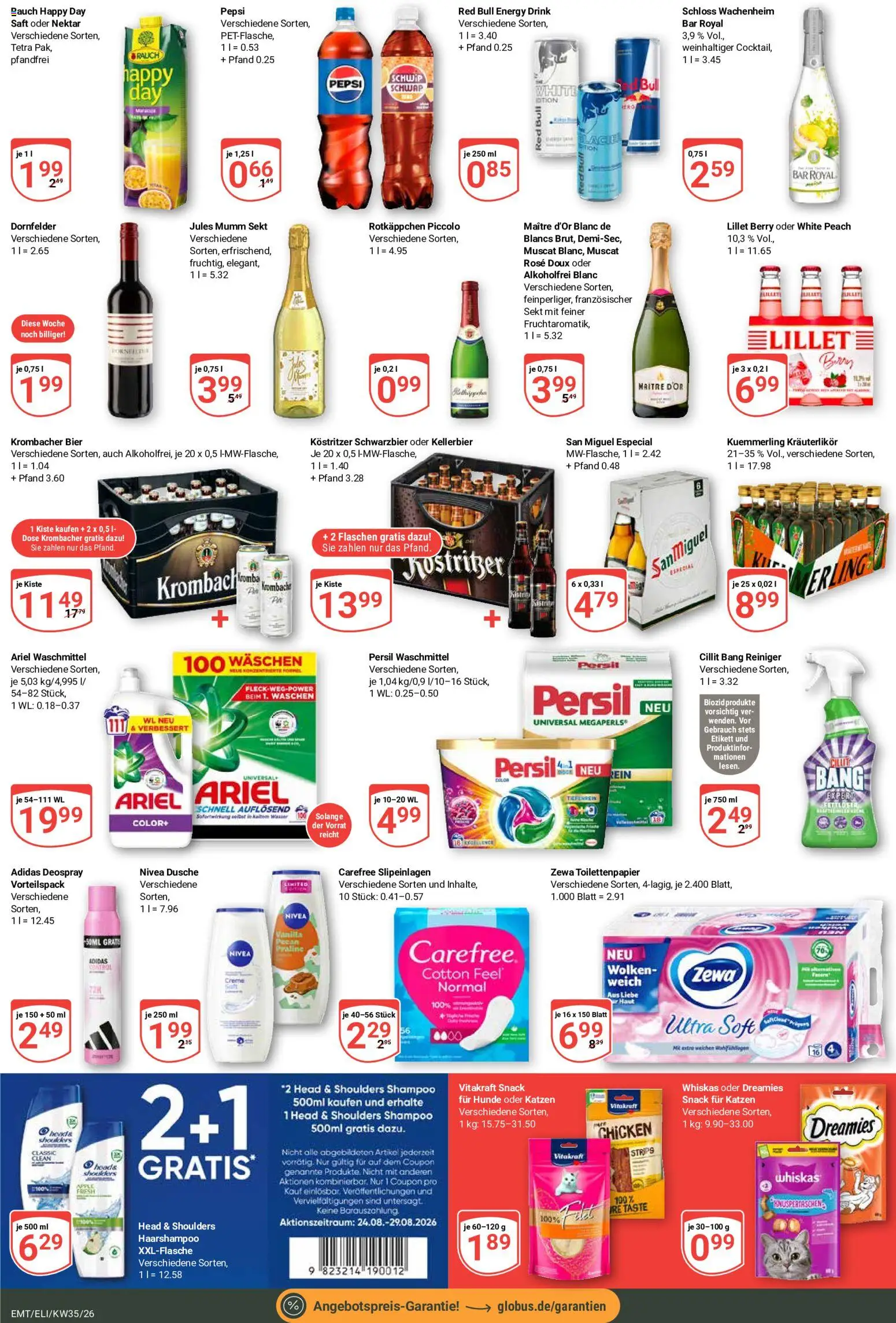 Globus Prospekt Erfurt – gültig ab 24.08.2026 | Seite: 5 | Produkte: Zewa, Shampoo, Deospray, Persil