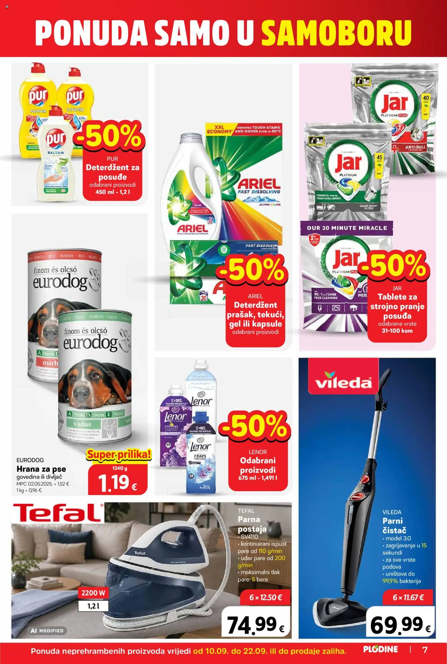Plodine katalog | vrijedi od 10.09.2026 | Stranica: 7 | Proizvodi: Parna postaja, Deterdžent, Jar, Kapsule