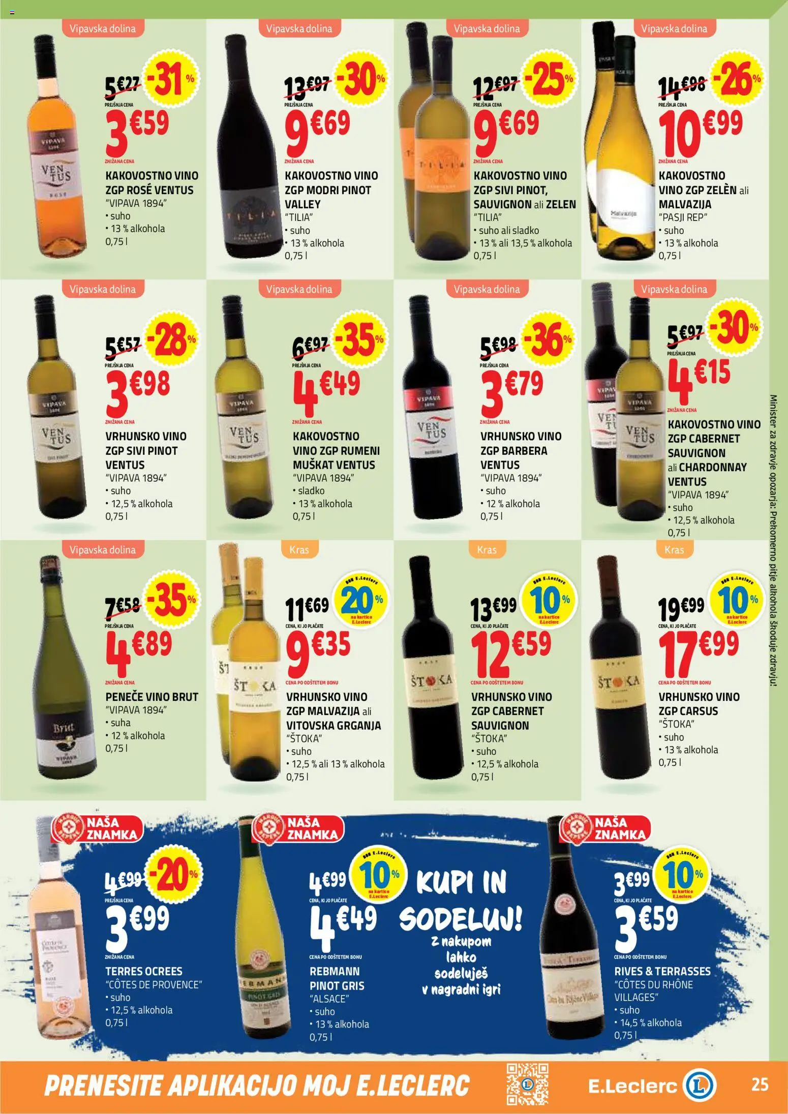 Novi E.leclerc katalog ponudbe – veljaven od 09.09.2026 | Stran: 25 | Izdelki: Vino