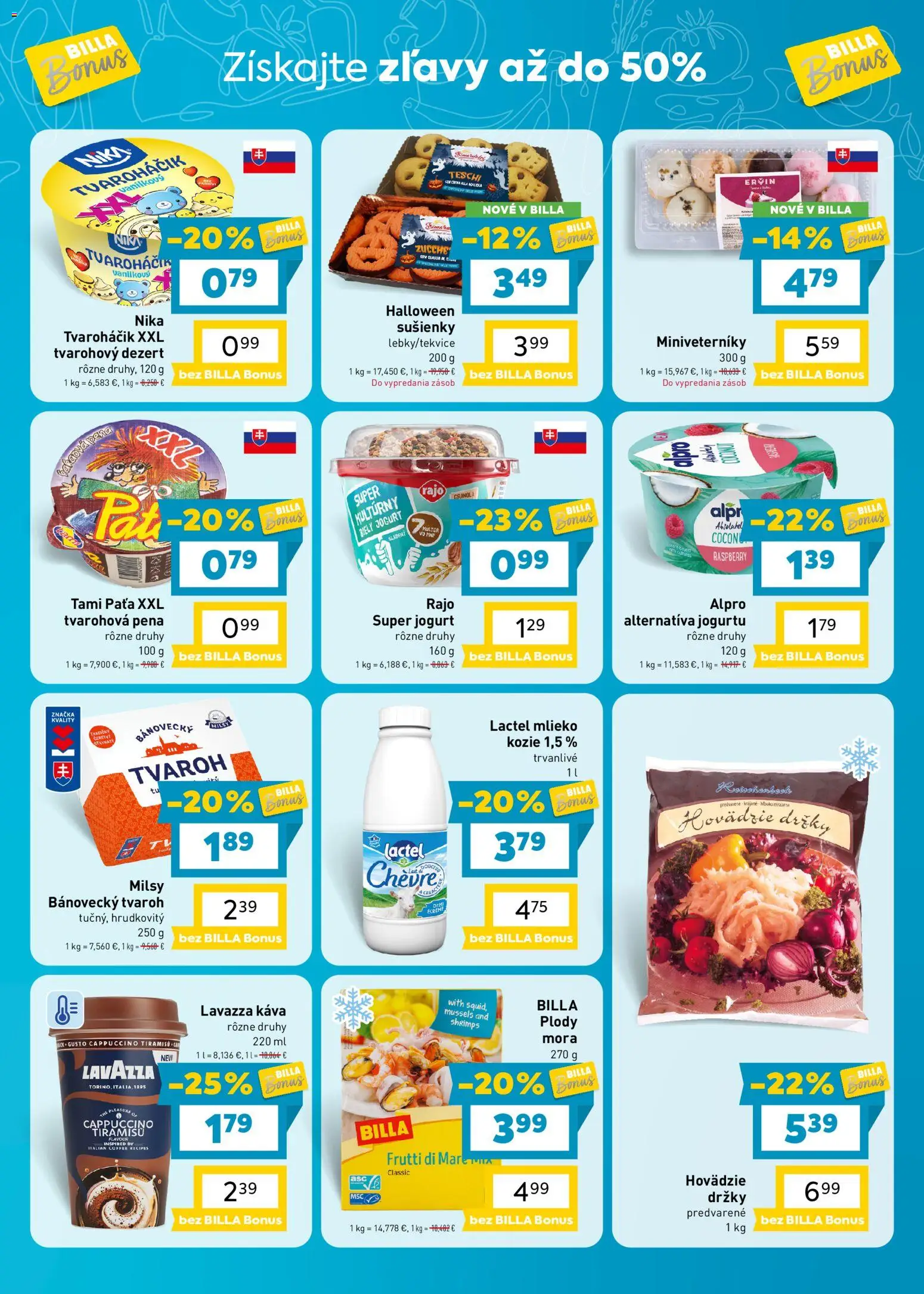 Nové Billa akcie – leták je platný od 28.10.2026 | Strana: 3 | Produkty: Mlieko, Sušienky, Dezert, Pena
