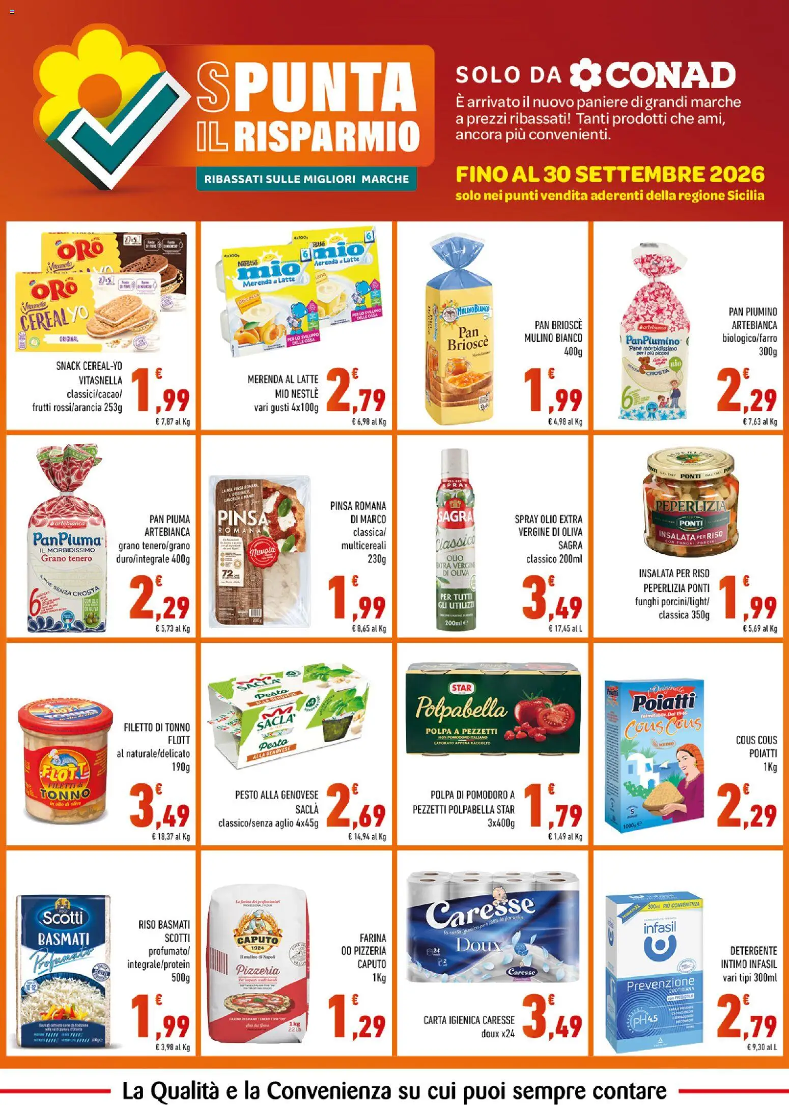 Volantino Conad del 01/08/2026 | Pagina: 6 | Prodotti: Detergente, Pomodoro, Aglio, Olio extra vergine