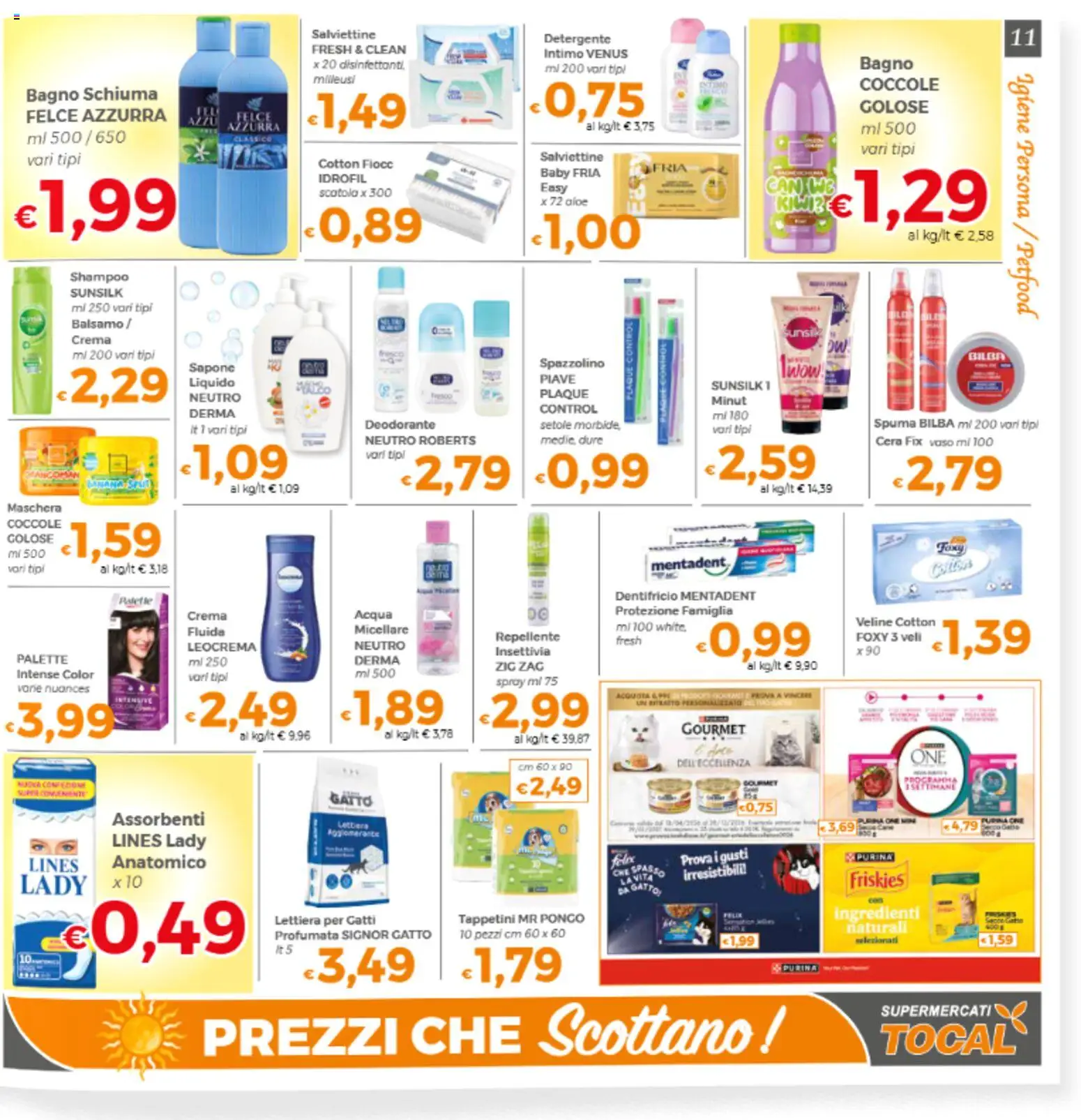 Volantino Tocal del 11/08/2026 | Pagina: 11 | Prodotti: Sapone, Veline, Assorbenti, Vaso