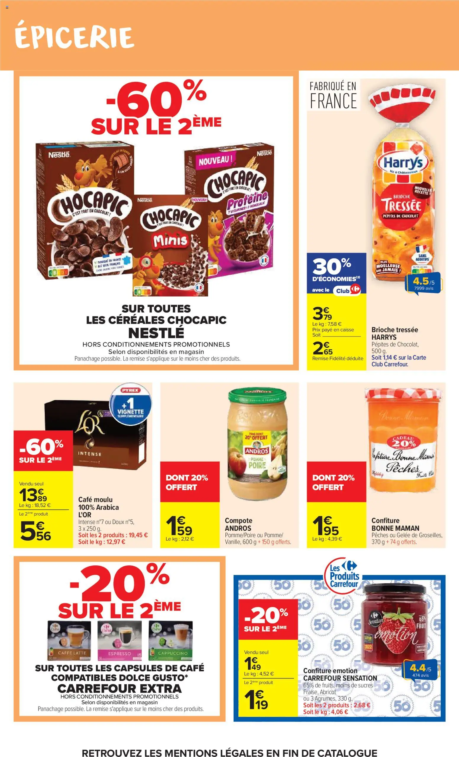 {H1} | Page: 34 | Produits: Abricot, Café moulu, Chocolat, Pommes