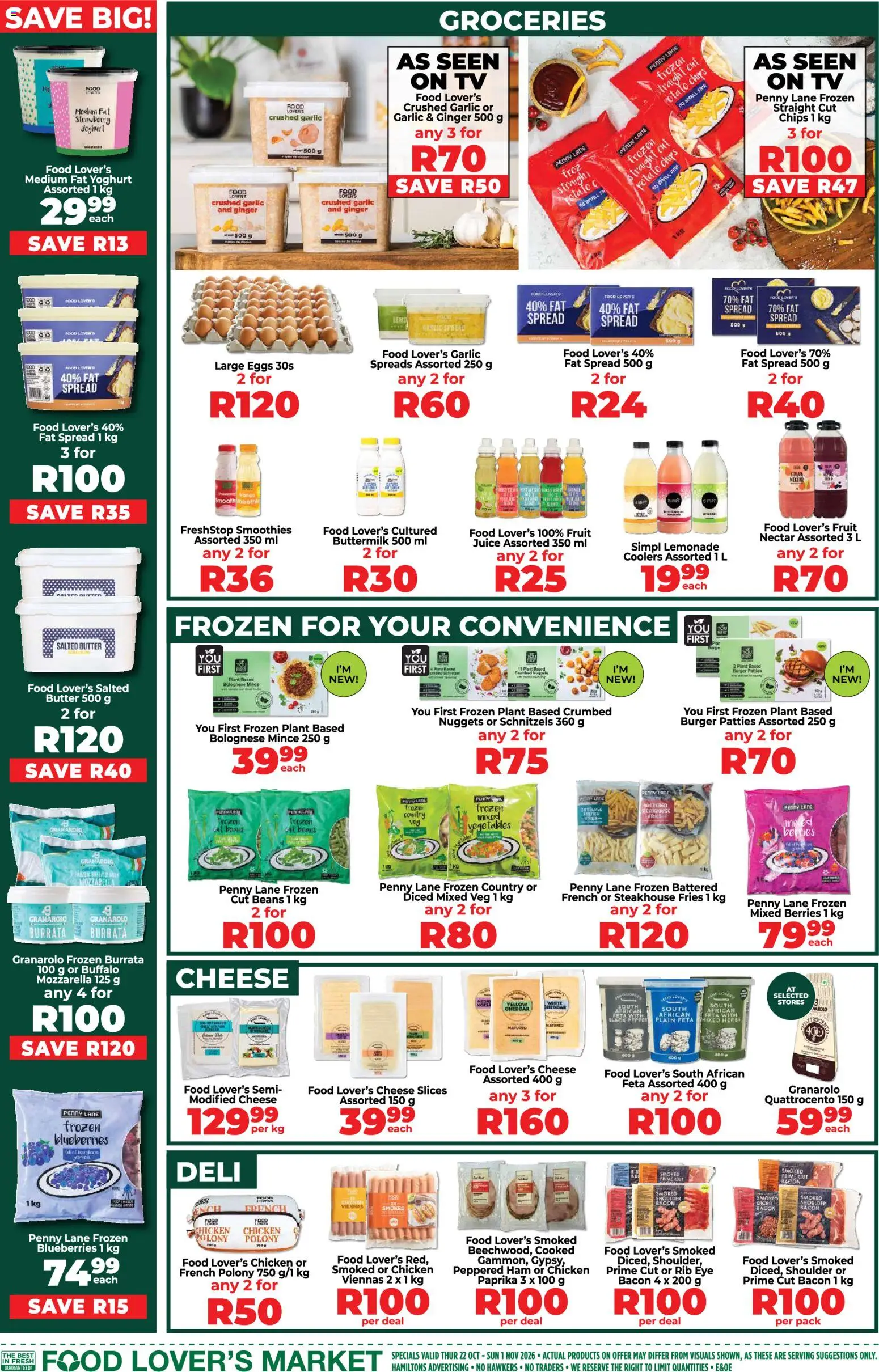 New Food Lover's Market catalogue – valid from 22/10/2026 | Page: 6 | Products: Blueberries, Beans, Polony, Chicken