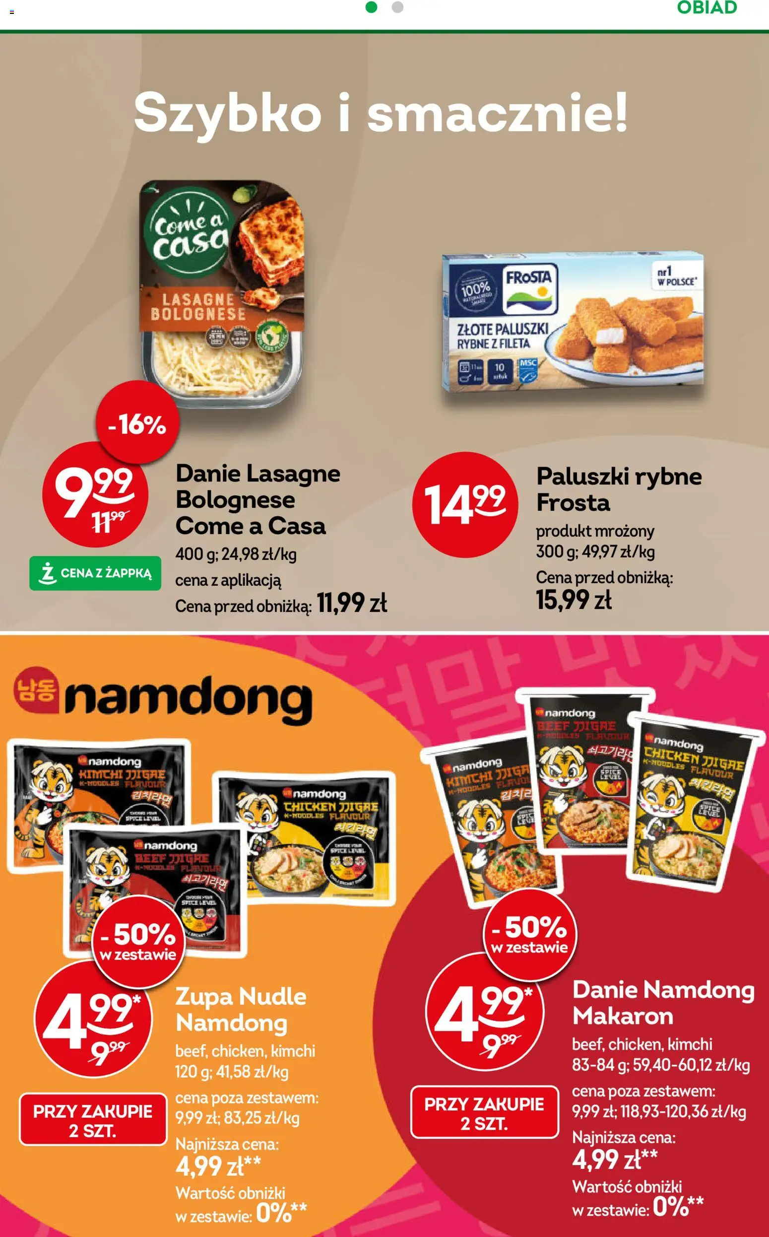 Żabka gazetka od 20.05.2026 | Strona: 74 | Produkty: Kimchi, Lasagne, Paluszki rybne, Lasagne bolognese
