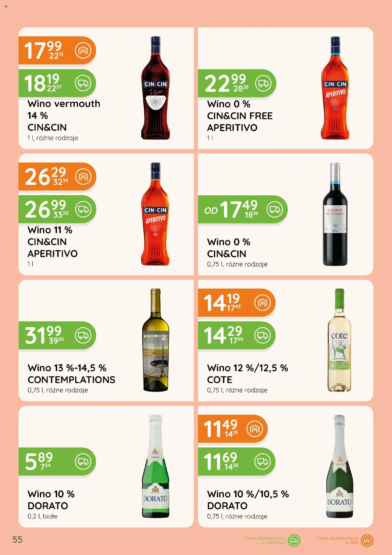Eurocash gazetka - Katalog Alkoholowy od 01.10.2026 | Strona: 55 | Produkty: Vermouth, Wino, Cin cin