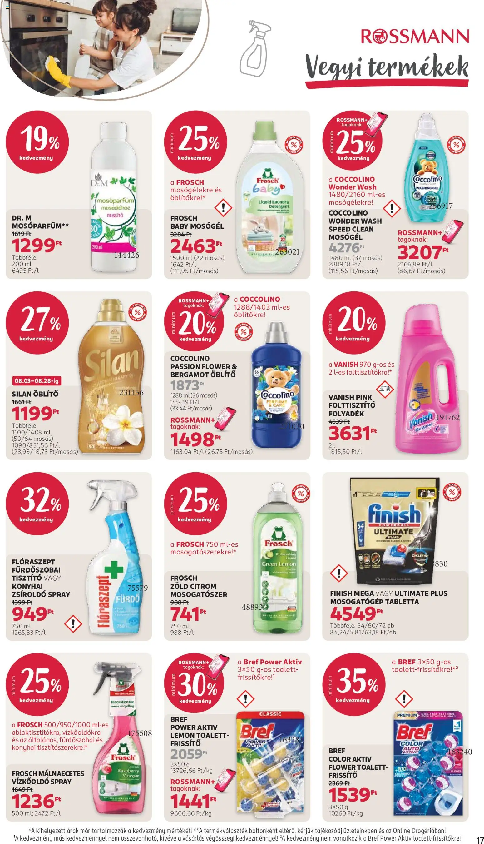 Rossmann akciós ujság - amely érvényes a következő dátumtól: 2026.08.17. | Oldal: 19 | Termékek: Bref, Öblítő, Gél, Citrom