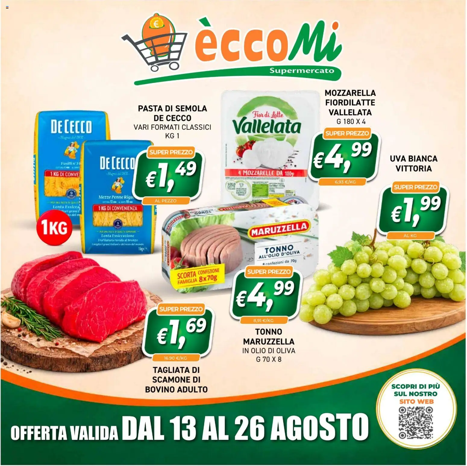 Volantino Coal del 13/08/2026 | Pagina: 1 | Prodotti: Pasta di semola, Tonno, Semola, Olio di Oliva