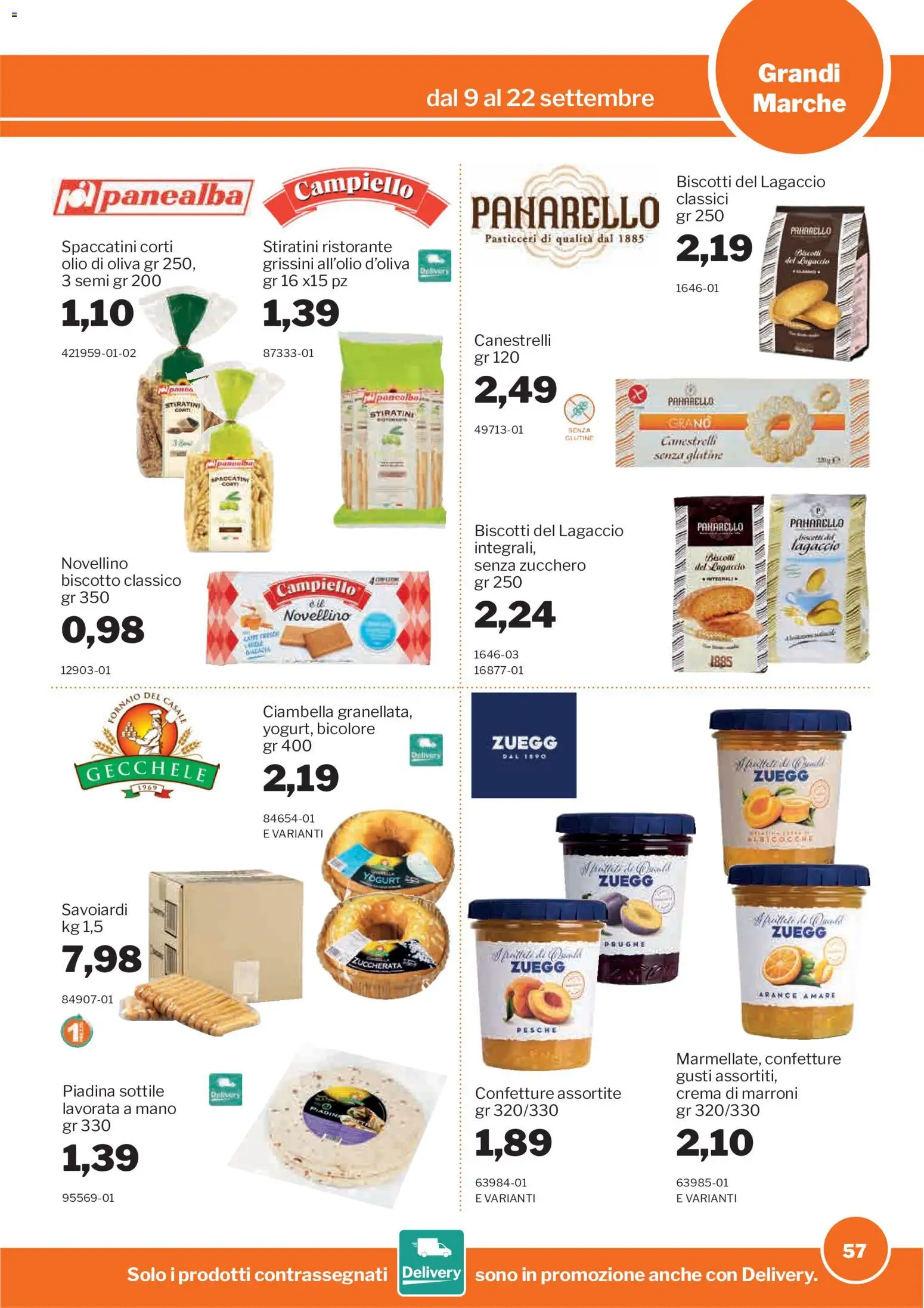 Volantino Sogegross del 09/09/2026 | Pagina: 57 | Prodotti: Biscotti, Olio, Canestrelli, Olio di Oliva