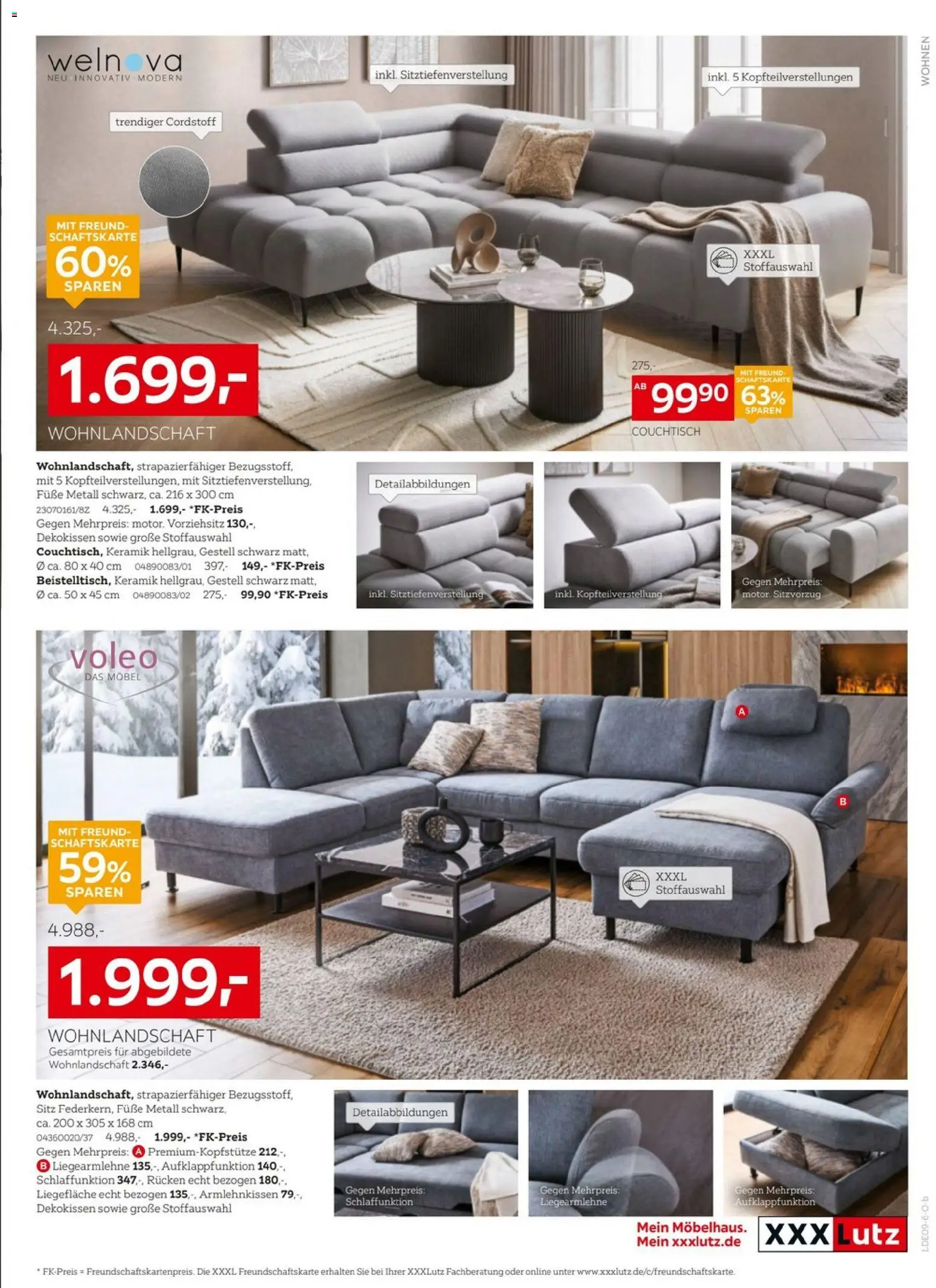 XXXLutz Personalrabatt für alle – gültig ab 02.09.2026 | Seite: 11 | Produkte: Wohnlandschaft, Couchtisch