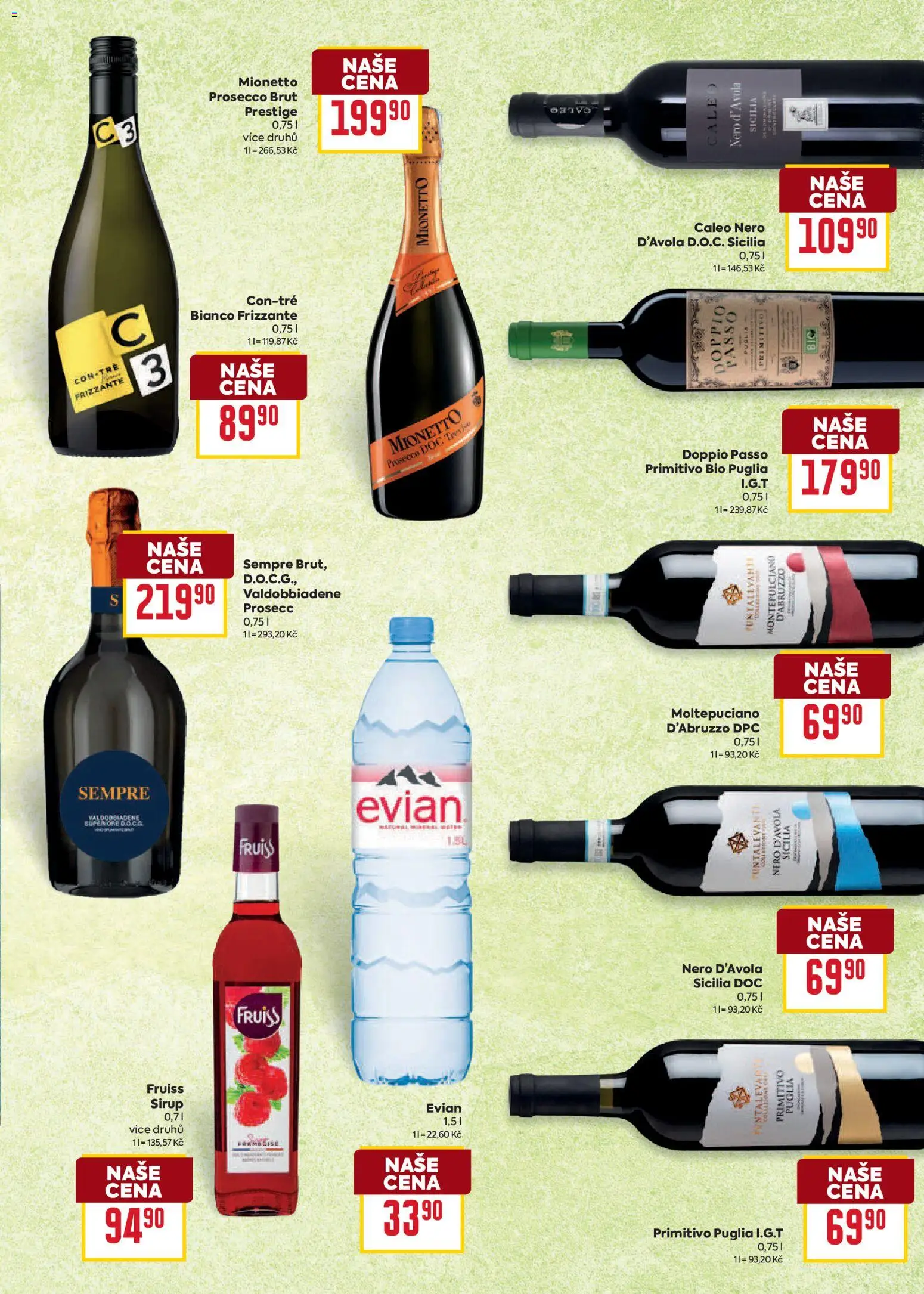 Billa leták - Bohatá chuť středomoří od 20.05.2026 | Strana: 25 | Produkty: Primitivo Puglia, Frizzante, Mionetto, Prosecco DOC