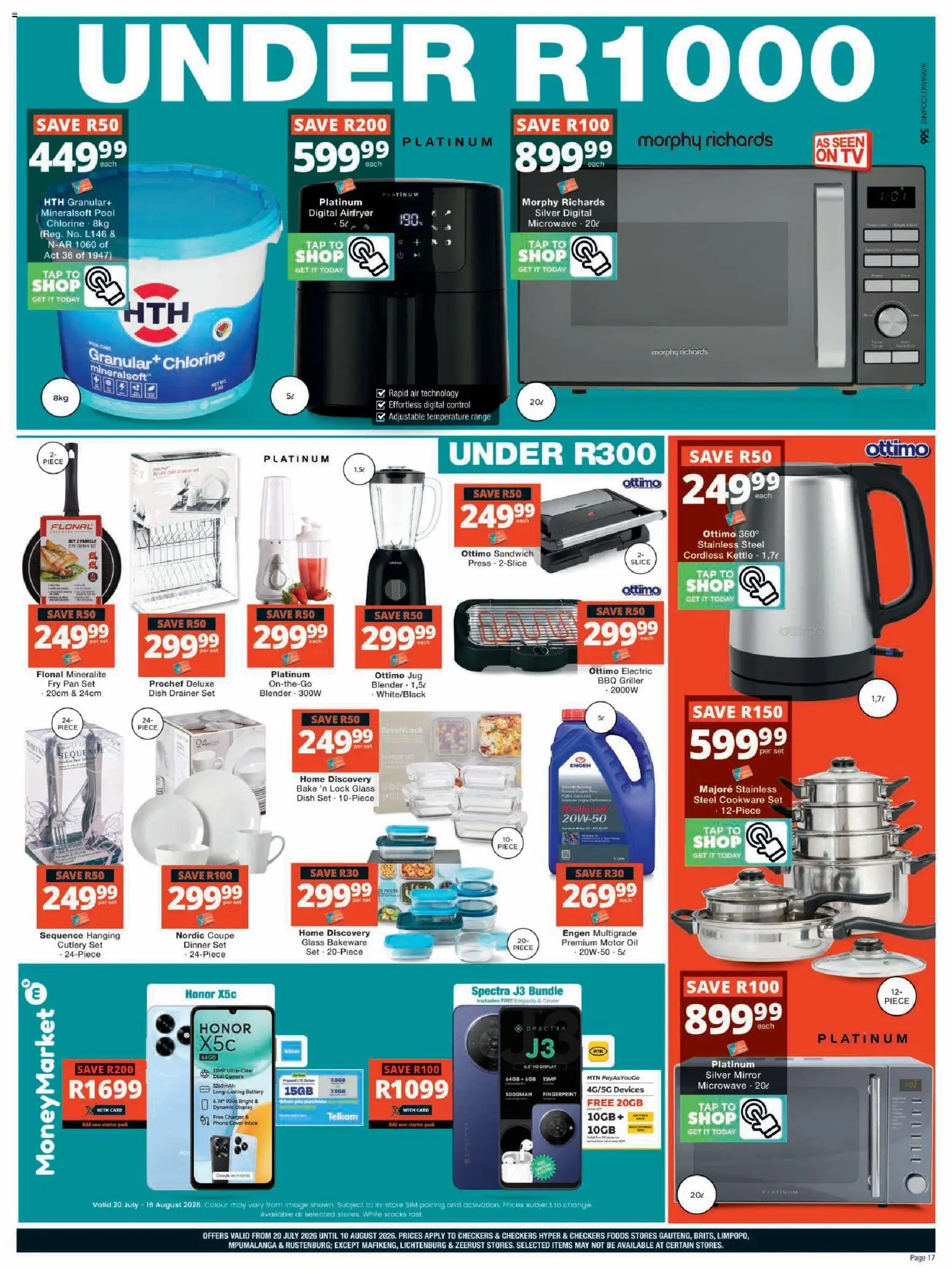 New Checkers catalogue – valid from 20/07/2026 | Page: 17 | Products: Sim, Kettle, Blender, Griller