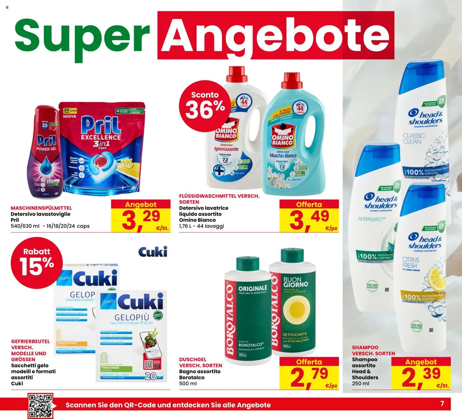 Volantino Despar del 23/07/2026 | Pagina: 7 | Prodotti: Shampoo, Lavastoviglie, Bagno, Profumo