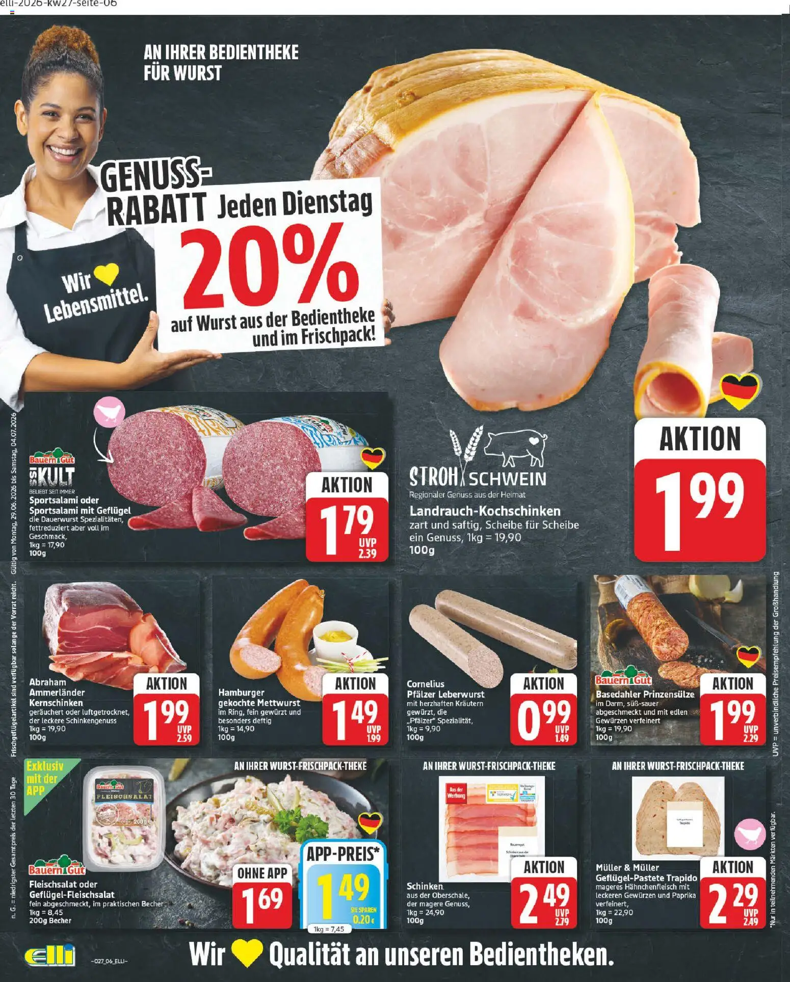 Elli Markt Prospekt Erwitte – gültig ab 29.06.2026 | Seite: 6 | Produkte: Paprika, Wurst
