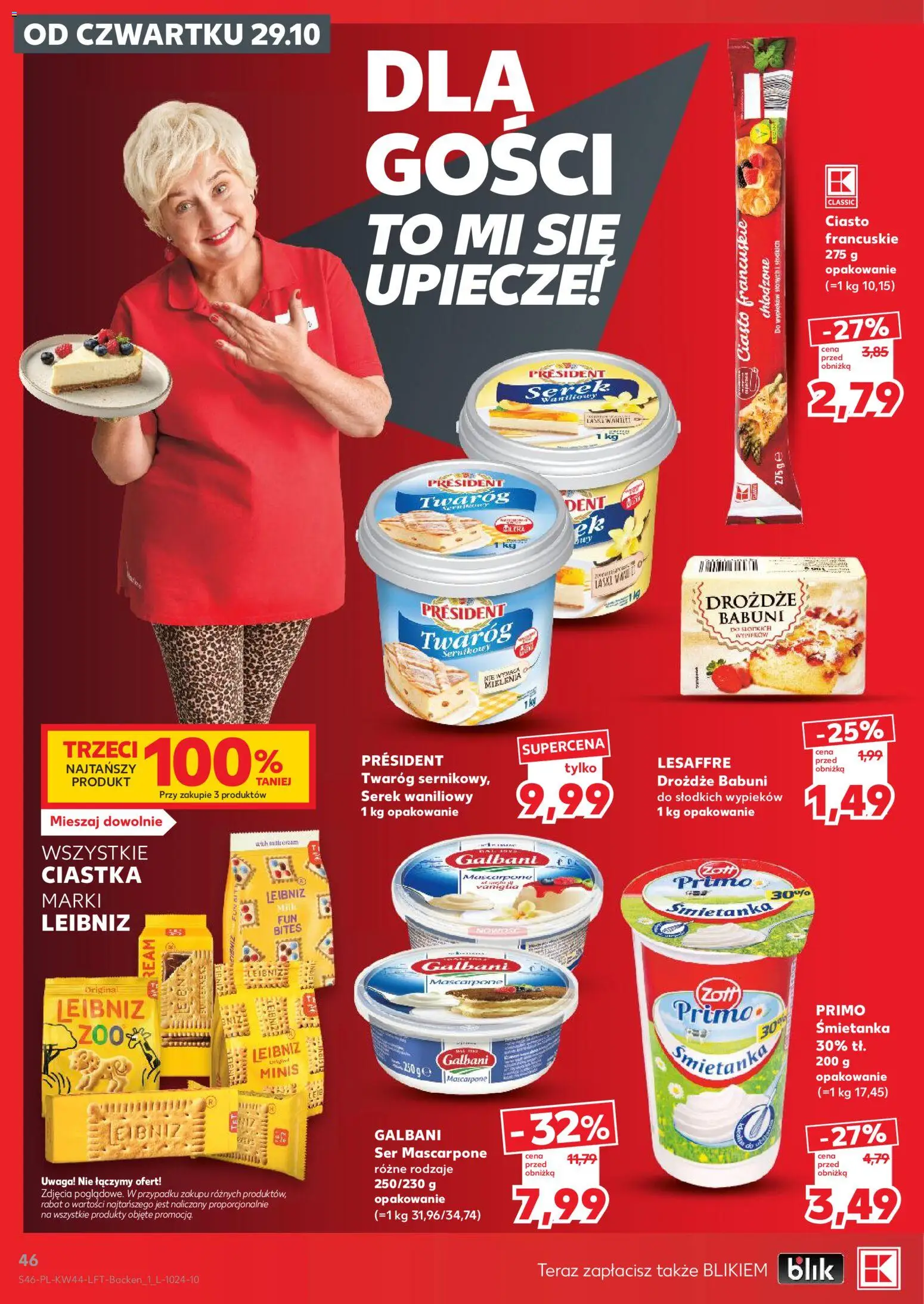 Kaufland gazetka od 29.10.2026 | Strona: 46 | Produkty: Ciasto francuskie, Ciasto, Serek waniliowy, Drożdże