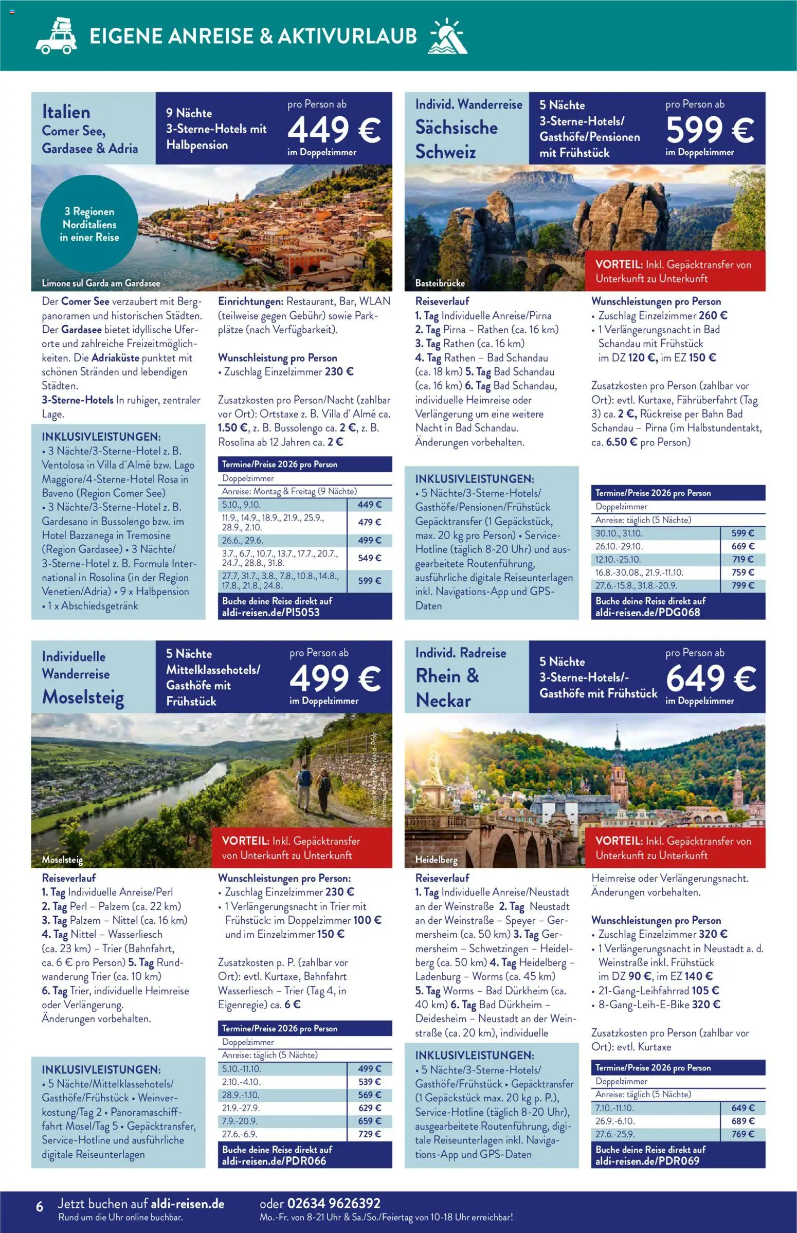 Aldi Reisen Prospekt – gültig ab 01.06.2026 | Seite: 6 | Produkte: Bad, Wein, Uhr