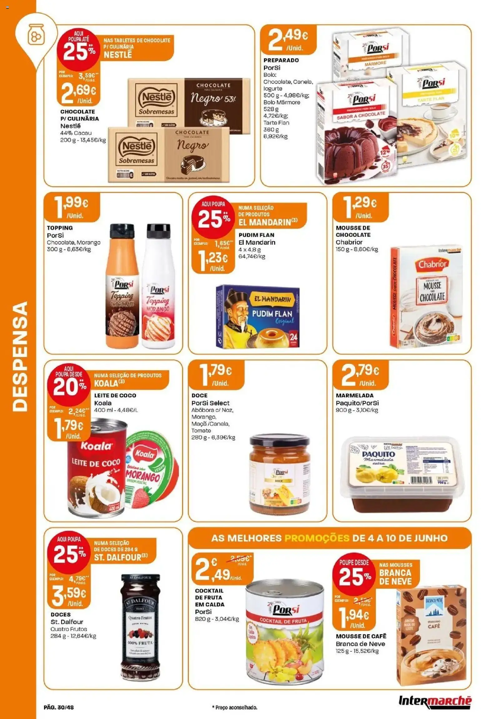 Intermarché - Isto é que são preços BAIXOS! │ válido de 04/06/2026 | Página: 30 | Produtos: Marmelada, Café, Maça, Tomate