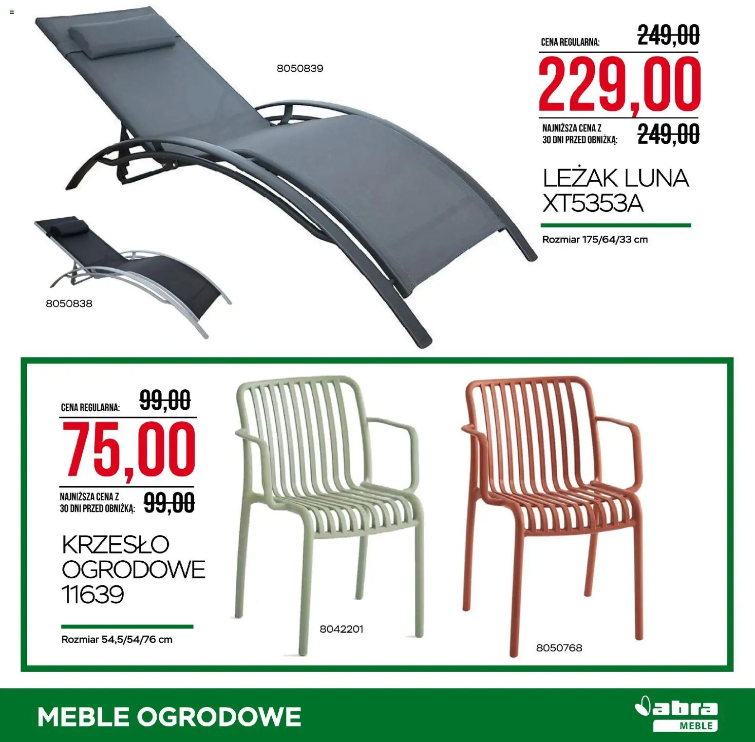 Abra meble gazetka od 03.07.2026 | Strona: 5 | Produkty: Leżak, Krzesło, Meble ogrodowe, Krzesło ogrodowe