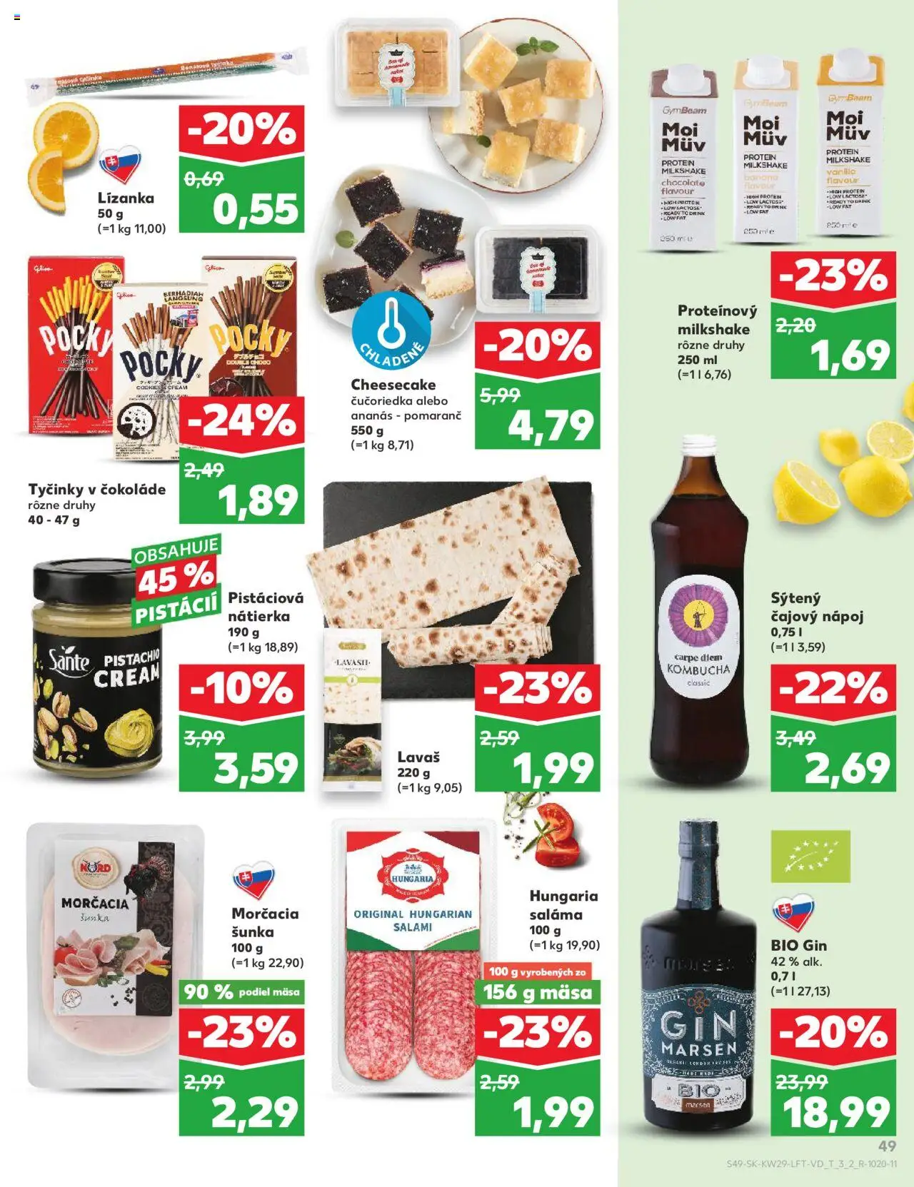 Nové Kaufland akcie – leták je platný od 17.07.2025 | Strana: 49 | Produkty: Saláma, Šunka, Protein, Ananás