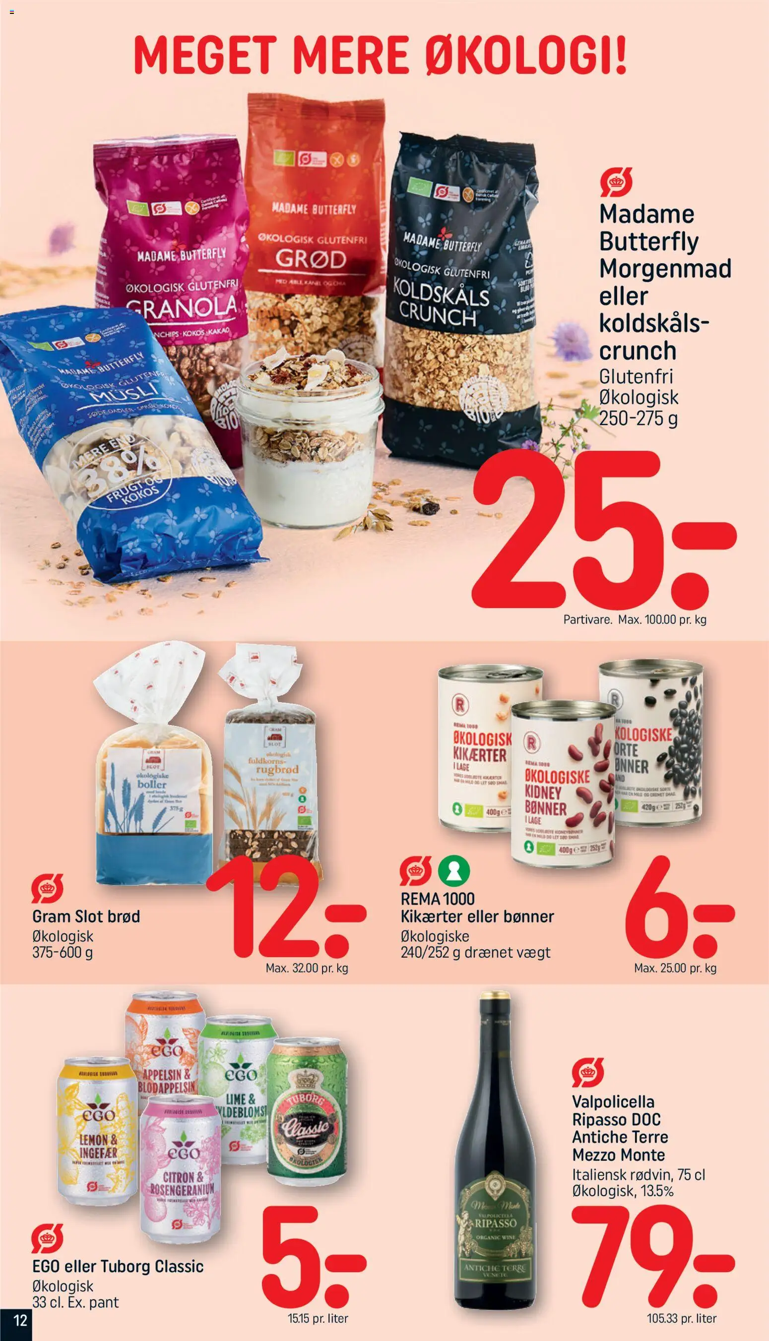 Rema 1000 tilbudsavis – gyldig fra 26/07/2026 | Side: 12 | Produkter: Ingefær, Bønner, Rugbrød, Butterfly