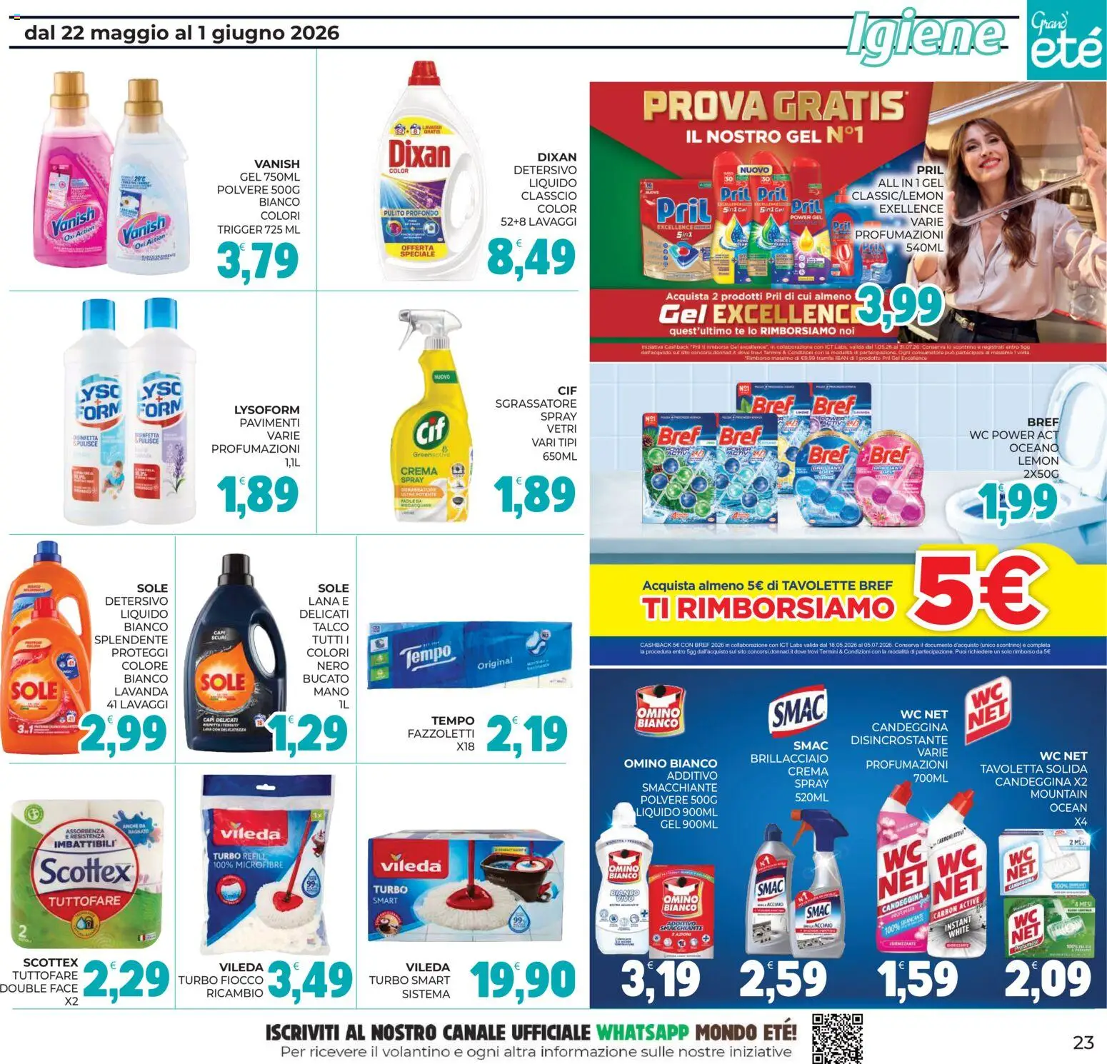Volantino Eté del 22.05.2026 | Pagina: 23 | Prodotti: Crema, Tè, Lavanda, WC