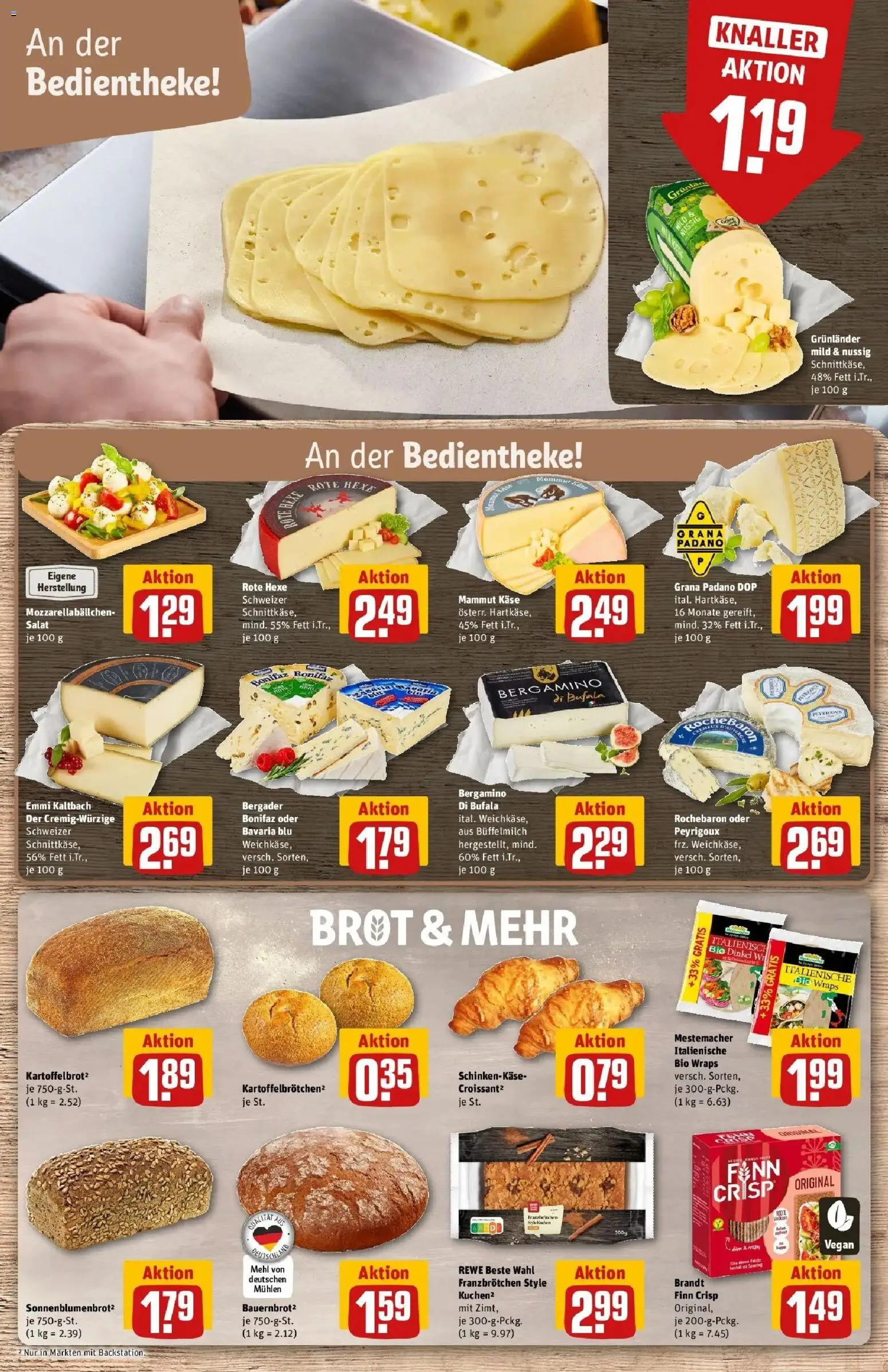 REWE Prospekt ab 24.08.2026 zum Blättern » Angebote | Seite: 11 | Produkte: Grana Padano, Mehl, Käse, Salat