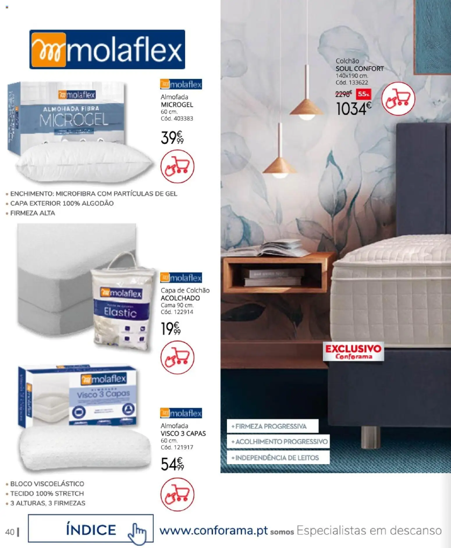 Conforama Camitis │ válido de 06/08/2026 | Página: 40 | Produtos: Algodão, Cama, Colchão, Almofada
