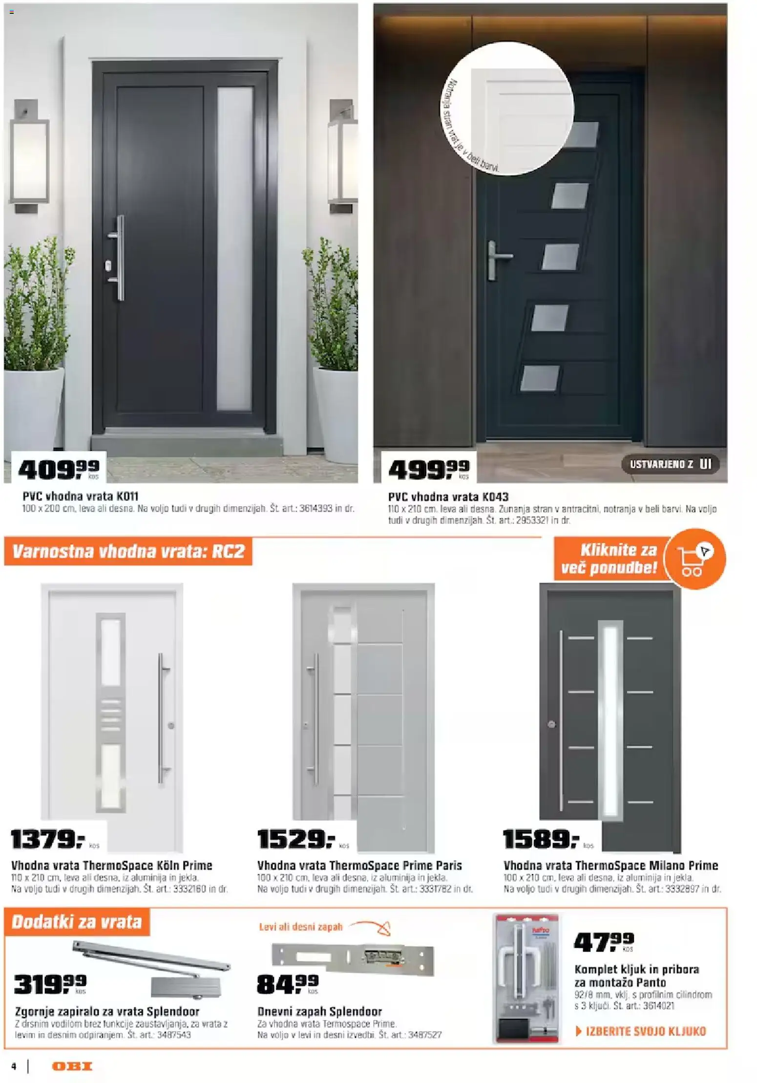 Novi OBI katalog ponudbe – veljaven od 01.09.2026 | Stran: 4 | Izdelki: Vrata