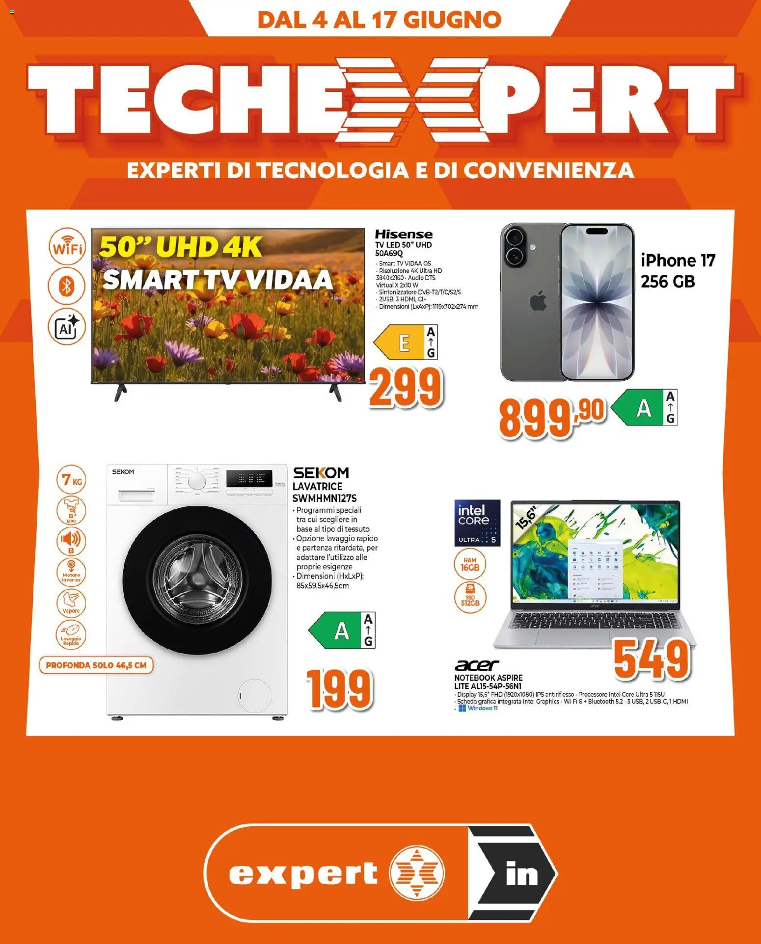 Volantino Ipercoop del 04.06.2026 | Pagina: 1 | Prodotti: Notebook, Lavatrice, TV, Audio