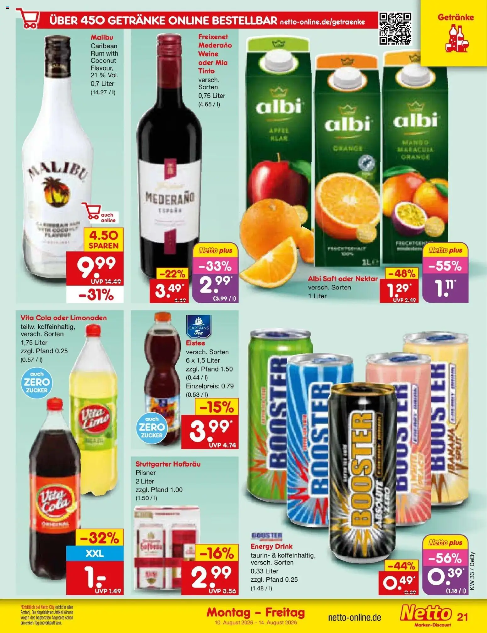 Netto Marken-Discount Prospekt Buttenwiesen – gültig ab 10.08.2026 | Seite: 29 | Produkte: Cola, Freixenet, Vita cola, Saft
