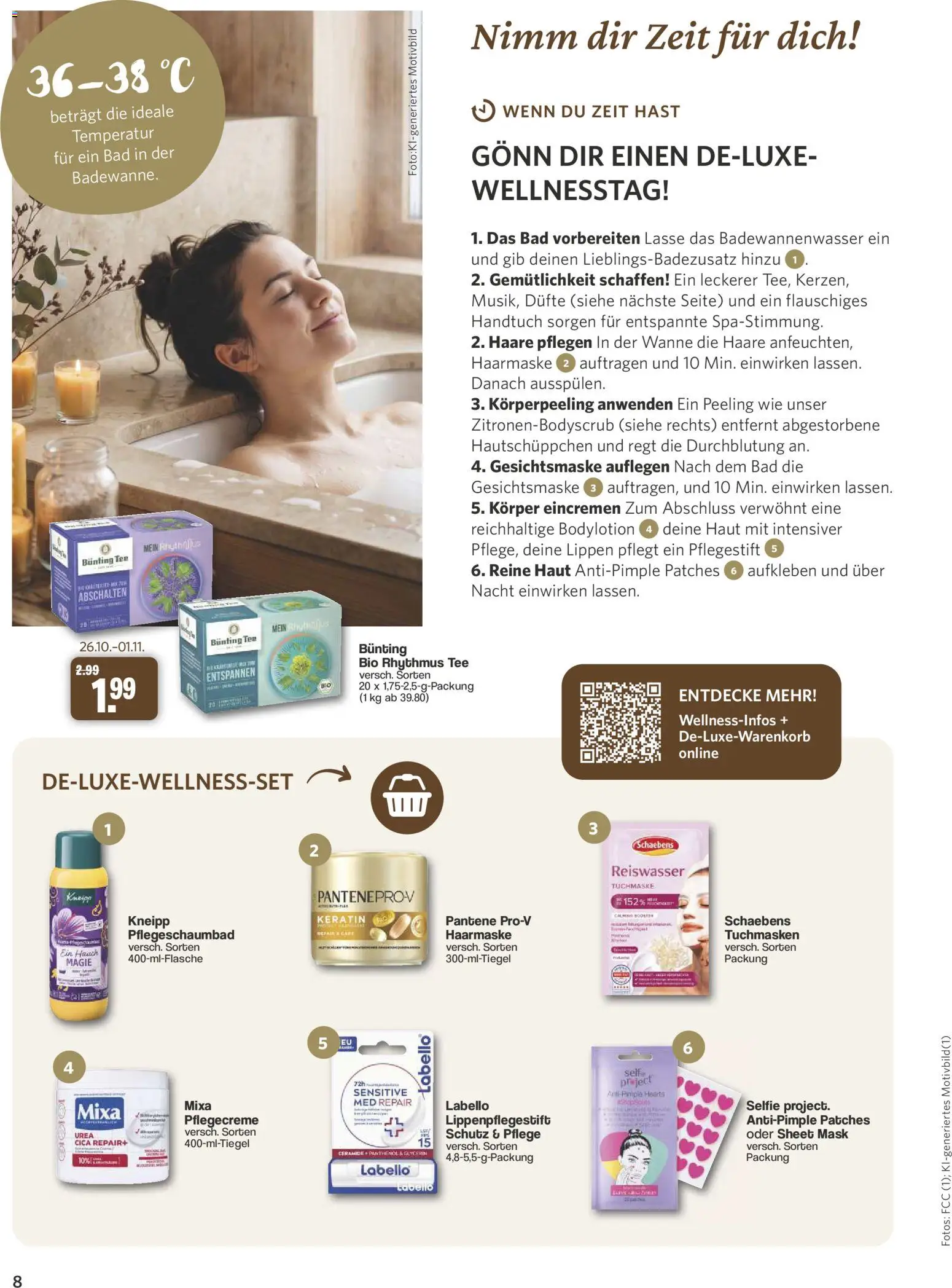 Famila Nordwest myTime November 2026 – gültig ab 26.10.2026 | Seite: 8 | Produkte: Bad, Peeling, Tee, Gesichtsmaske
