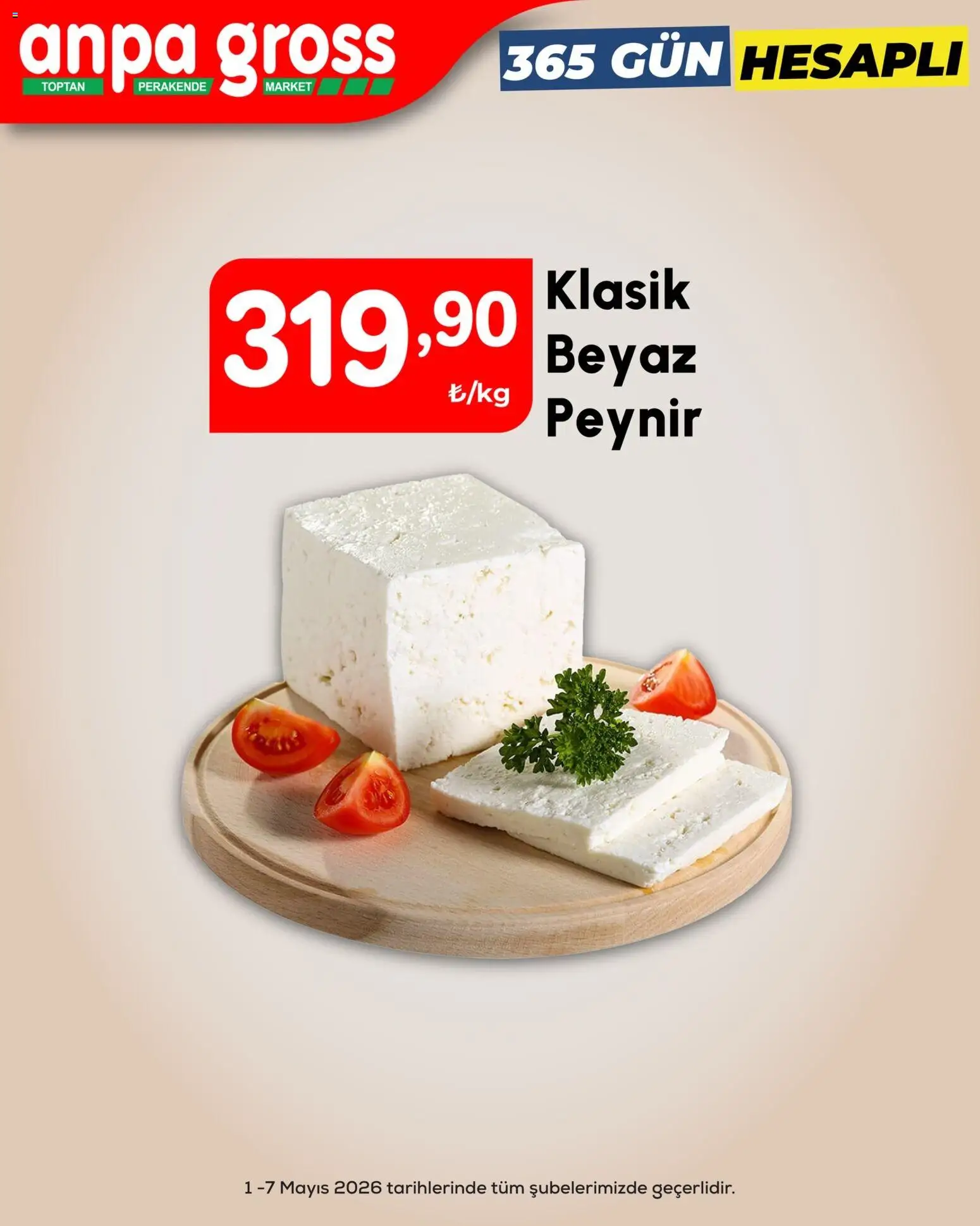 Anpa Gross Katalog - 01.05.2026 tarihinden itibaren geçerlidir | Sayfa: 1 | Ürünler: Peynir