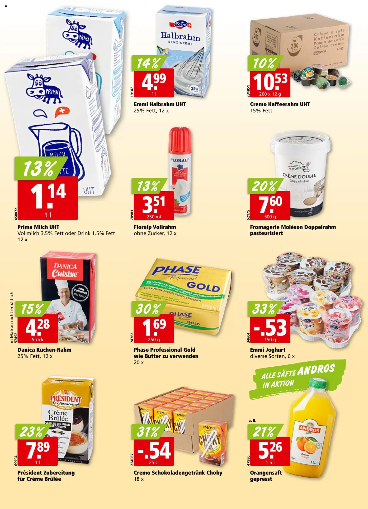 Aligro aktionen Chavannes, Matran, Genf, Sitten – gültig ab 12.10.2026 | Seite: 14 | Produkte: Milch, Butter, Joghurt, Bourbon