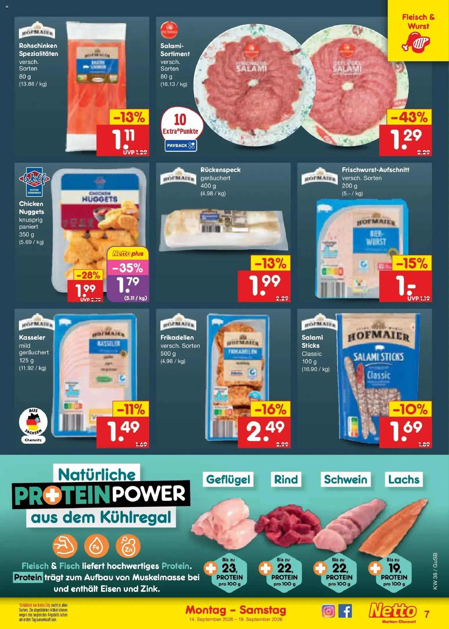 Netto Marken-Discount Prospekt Machern – gültig ab 14.09.2026 | Seite: 9 | Produkte: Fisch, Lachs, Wurst, Salami