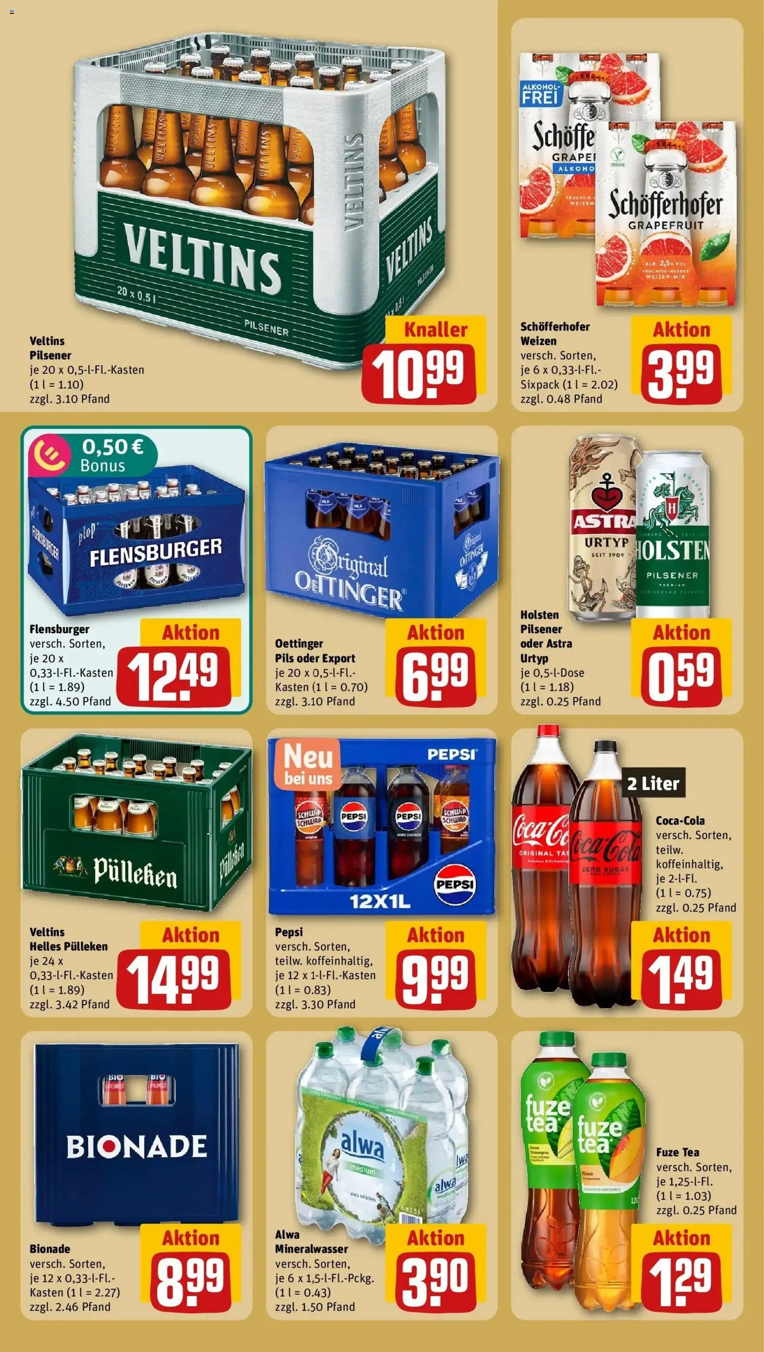 REWE Prospekt ab 10.08.2026 zum Blättern » Angebote | Seite: 24 | Produkte: Holsten, Mineralwasser, Flensburger, Grapefruit