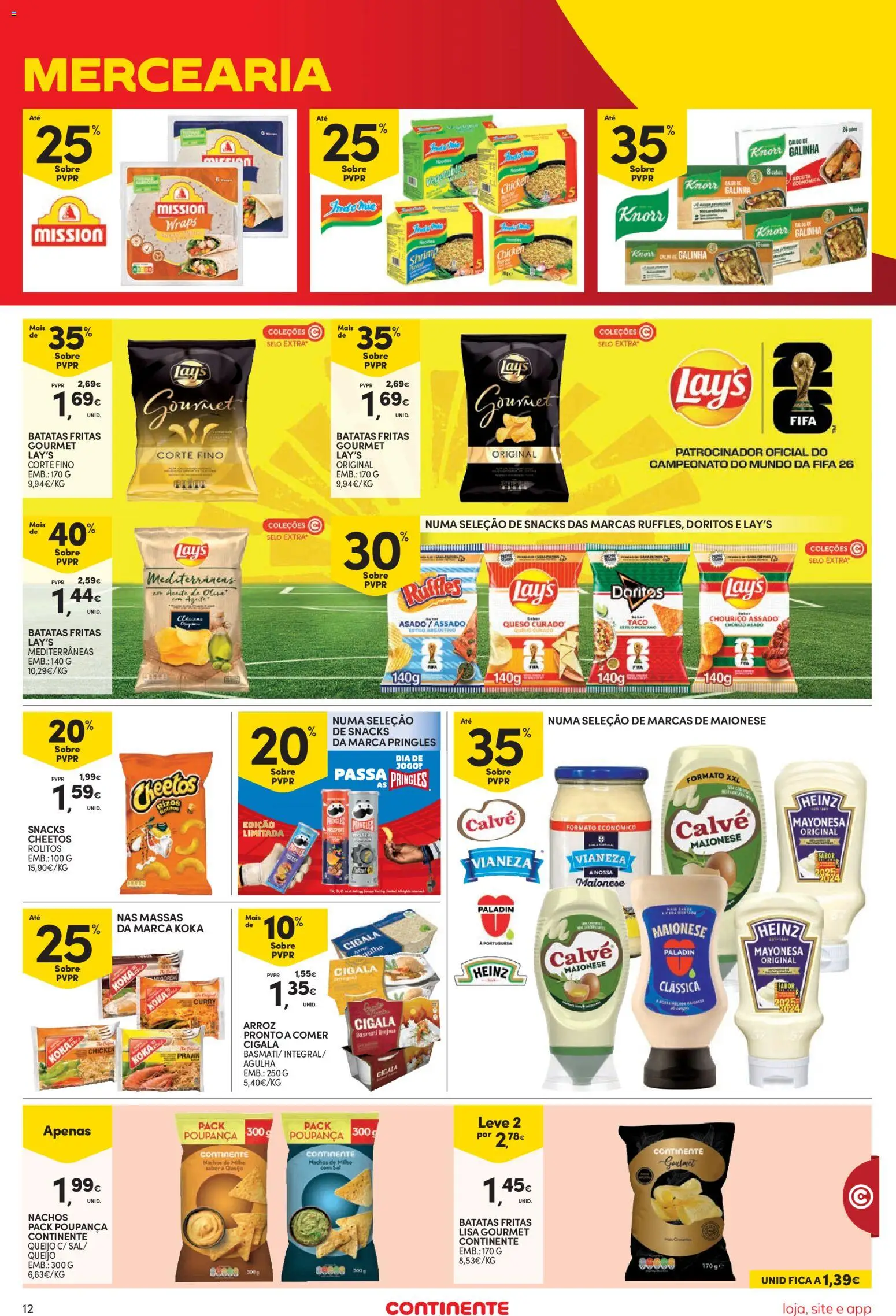 Continente Semanal Continente Bom Dia │ válido de 07/07/2026 | Página: 14 | Produtos: Knorr, Queijo, Maionese, Chouriço
