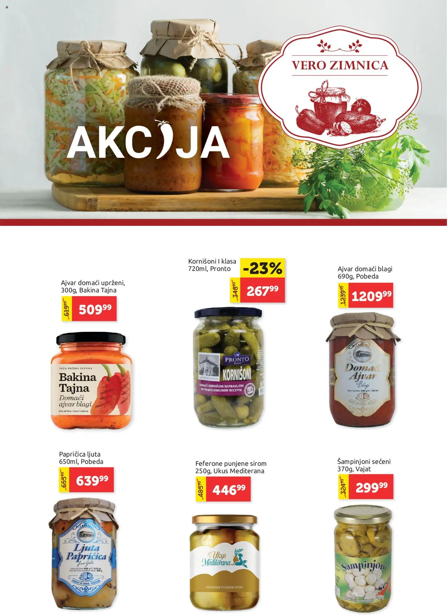 SuperVERO katalog - važi od 17.09.2026 | Strana: 1 | Proizvode: Pečena paprika, Paprika, Kornišoni, Šampinjoni