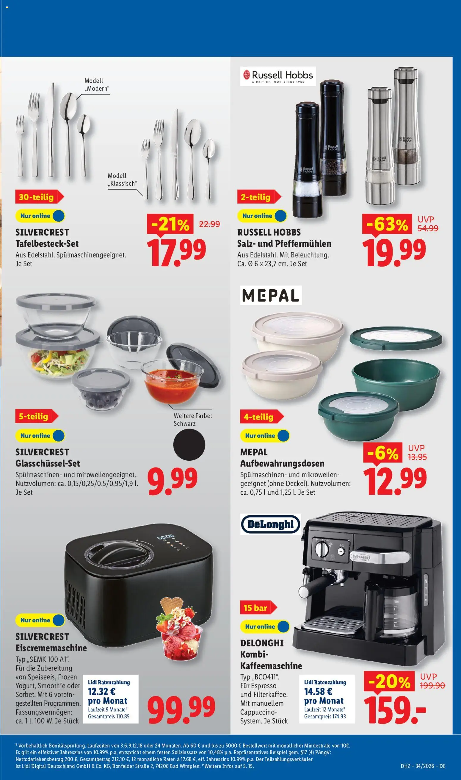 Lidl Německo leták od 17.08.2026 | Strana: 3 | Produkty: Smoothie, Russell Hobbs, Cappuccino