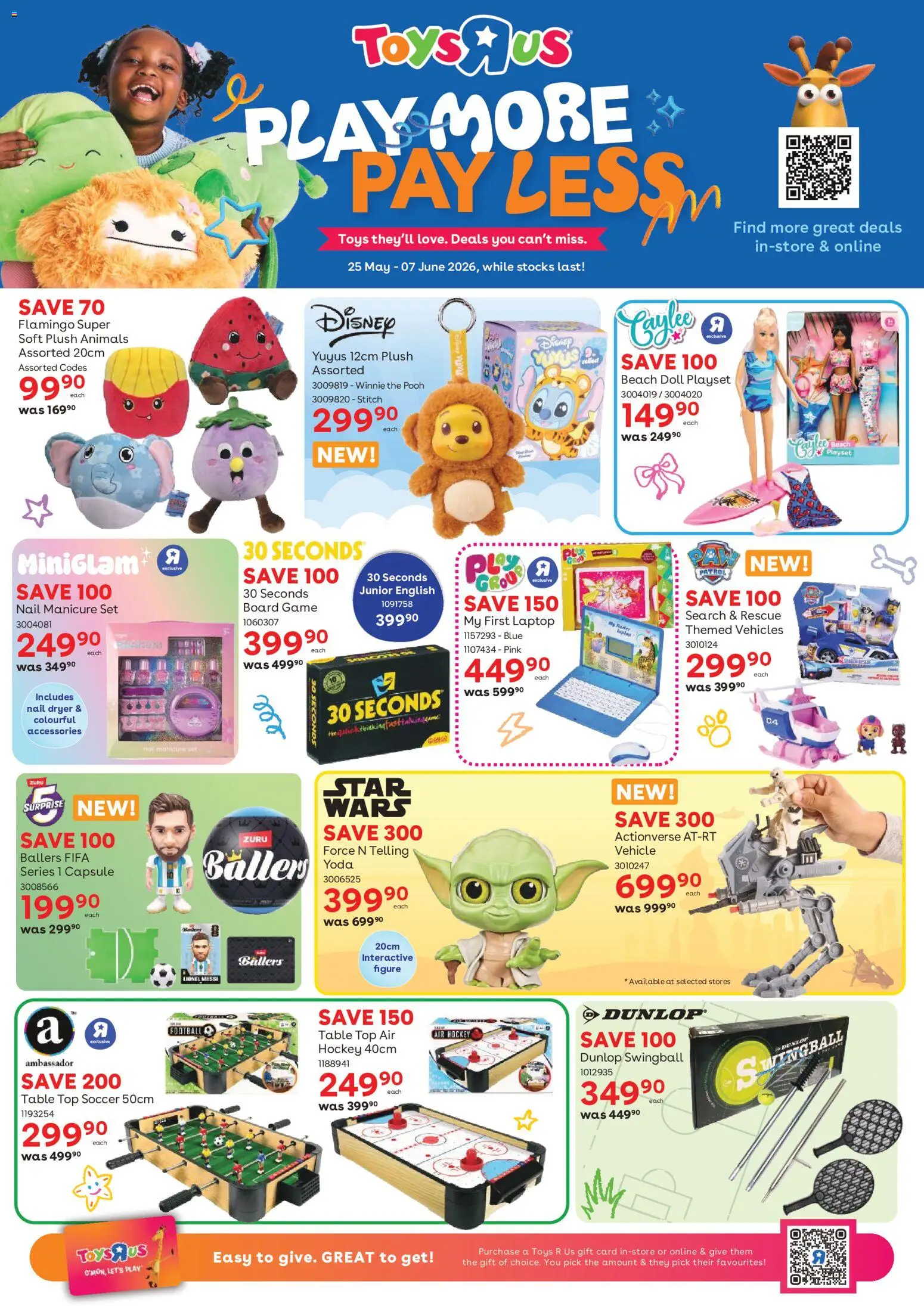 New Toys R Us catalogue – valid from 25.05.2026 | Page: 1 | Products: Gift card, Playset, Laptop, Table