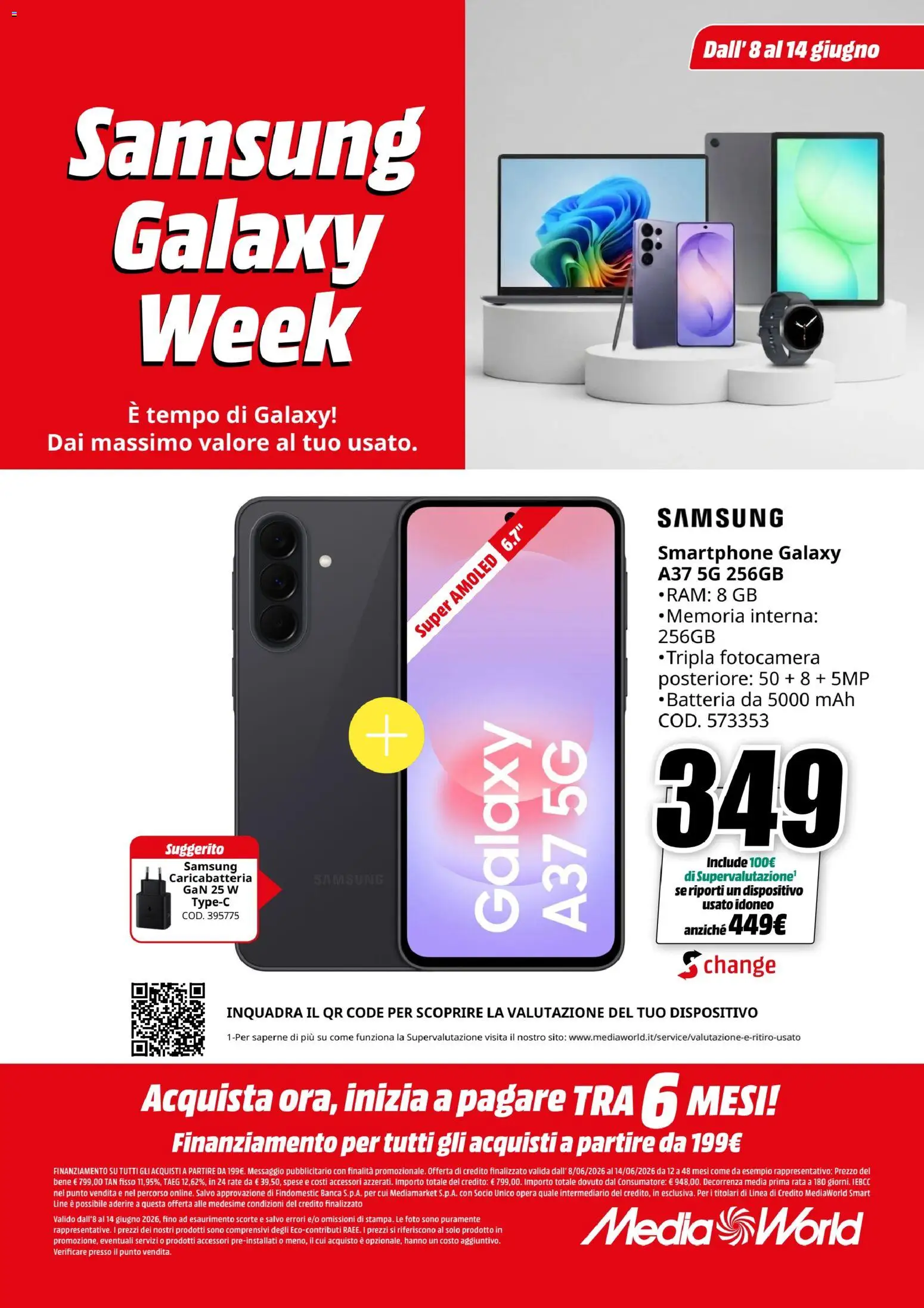 Volantino Media World del 08.06.2026 | Pagina: 5 | Prodotti: Samsung Galaxy, Smartphone, Fotocamera, Samsung