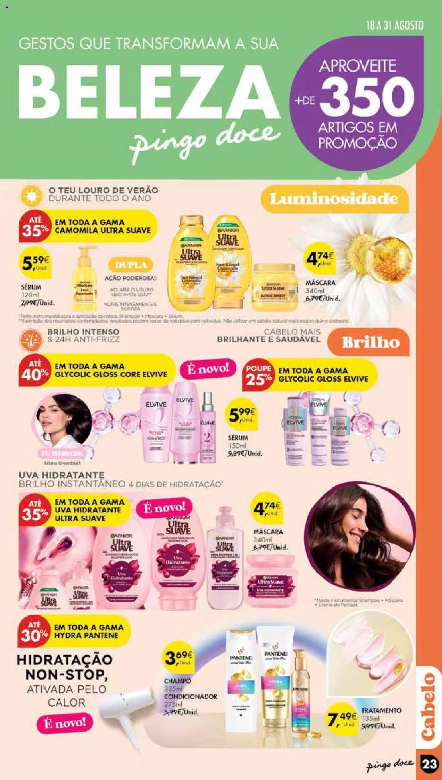 Pingo Doce Poupe Esta Semana Madeira │ válido de 18/08/2026 | Página: 23 | Produtos: Gloss, Champô, Louro, Condicionador