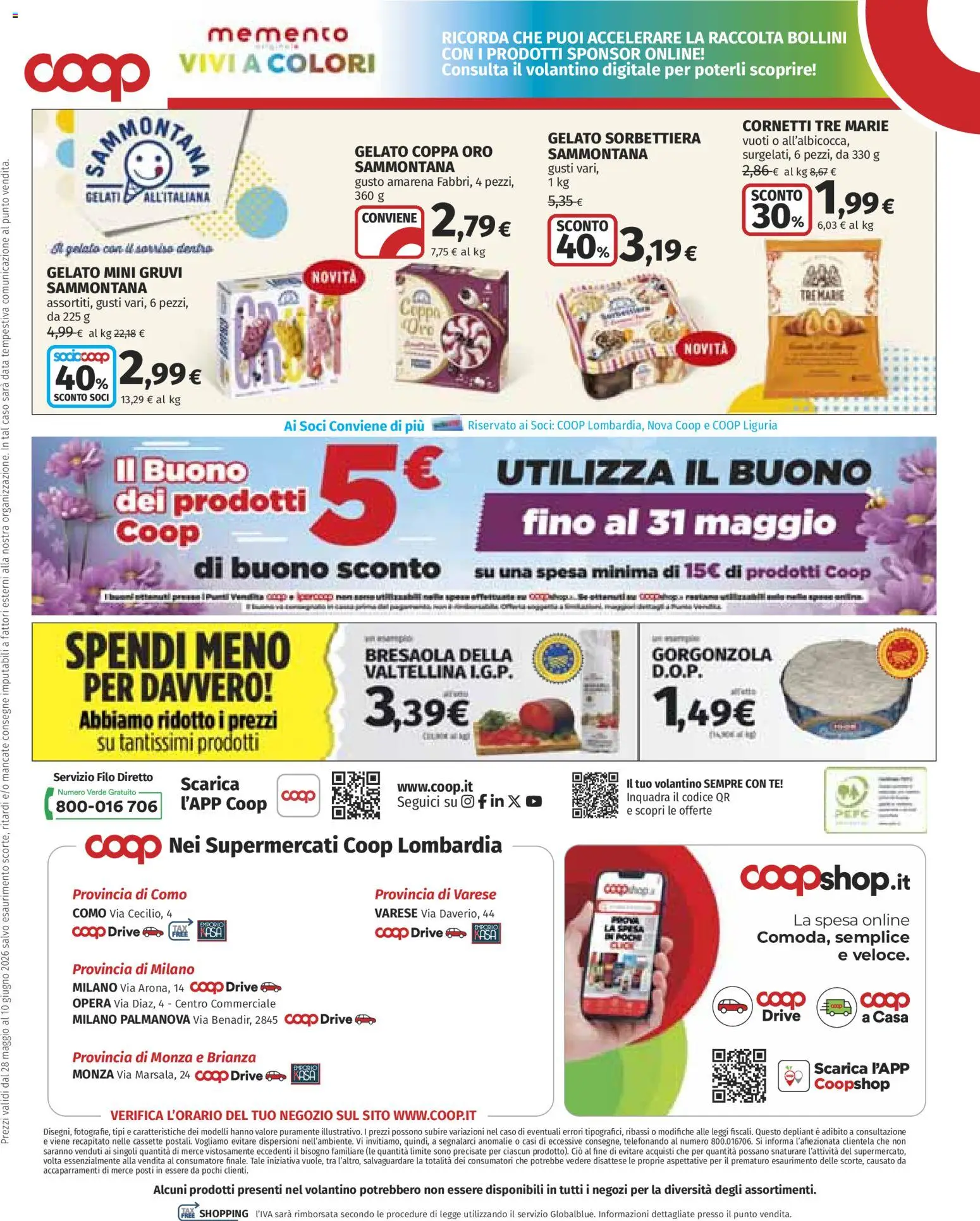 Volantino COOP del 28.05.2026 | Pagina: 36 | Prodotti: Tè, Bresaola, Gelato, Amarena