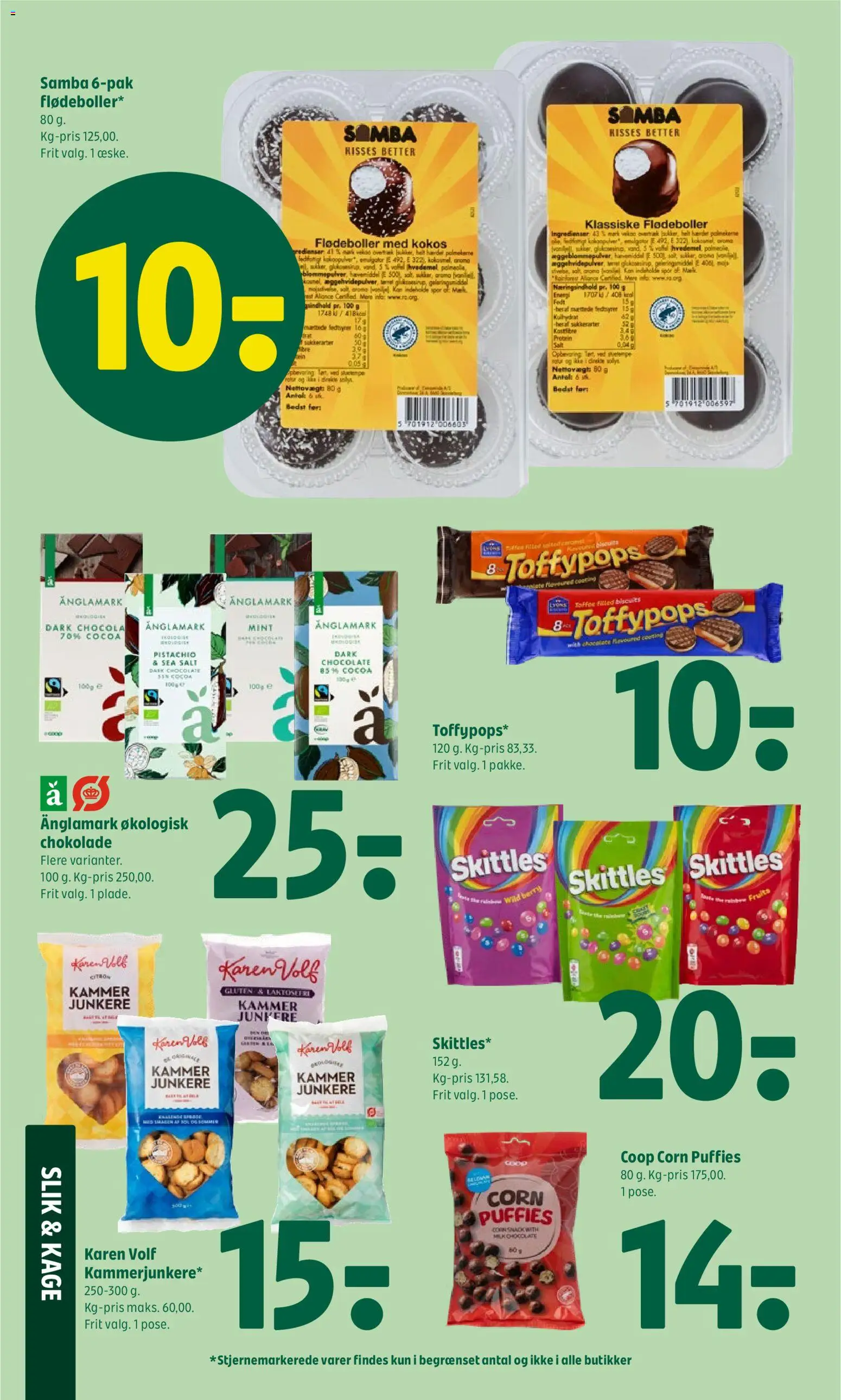 Coop 365 tilbudsavis – gyldig fra 14.05.2026 | Side: 21 | Produkter: Chokolade, Slik, Flødeboller, Salt