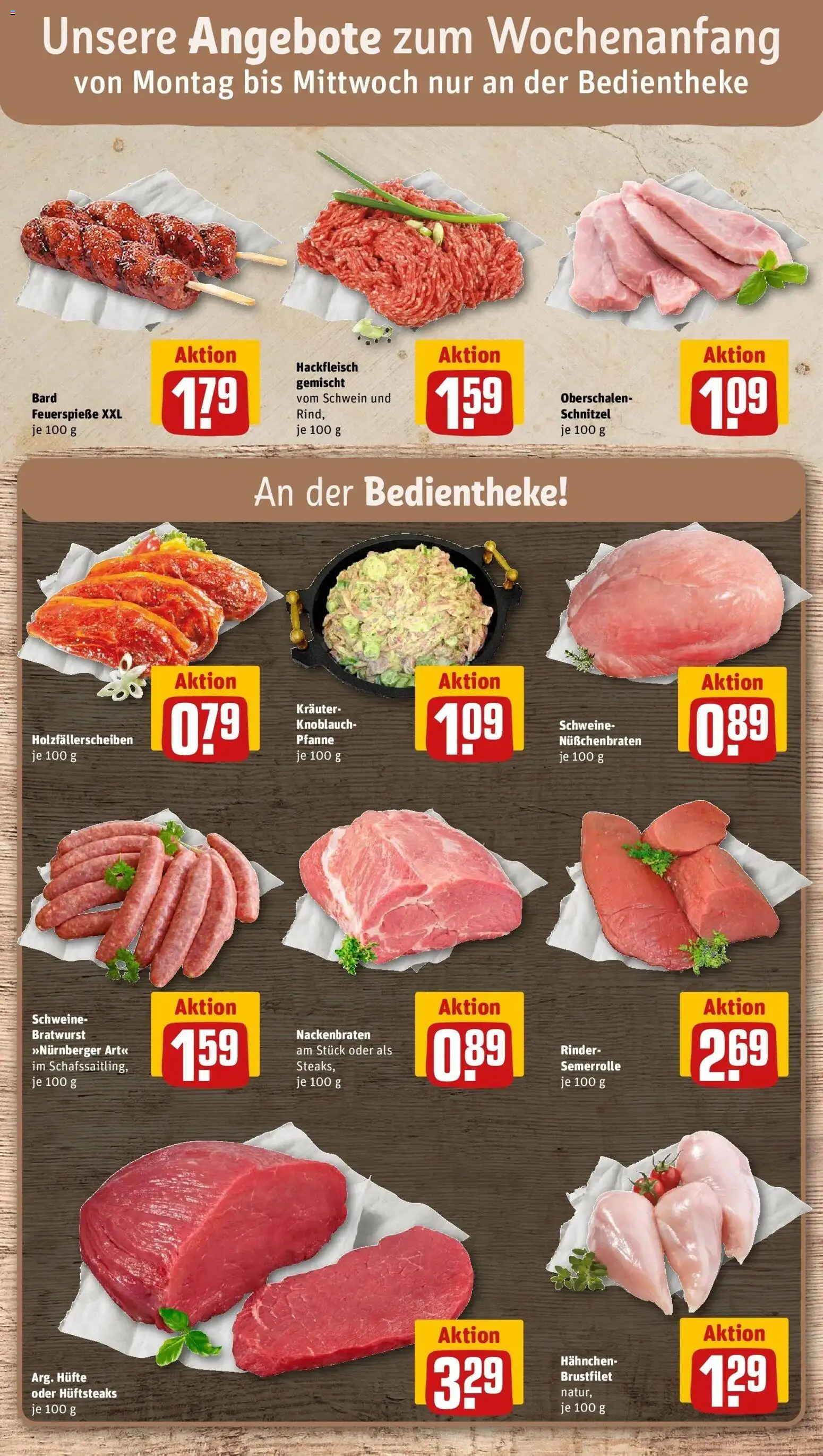 REWE Prospekt ab 24.08.2026 zum Blättern » Angebote | Seite: 8 | Produkte: Hahnchen, Bratwurst, Knoblauch, Hackfleisch
