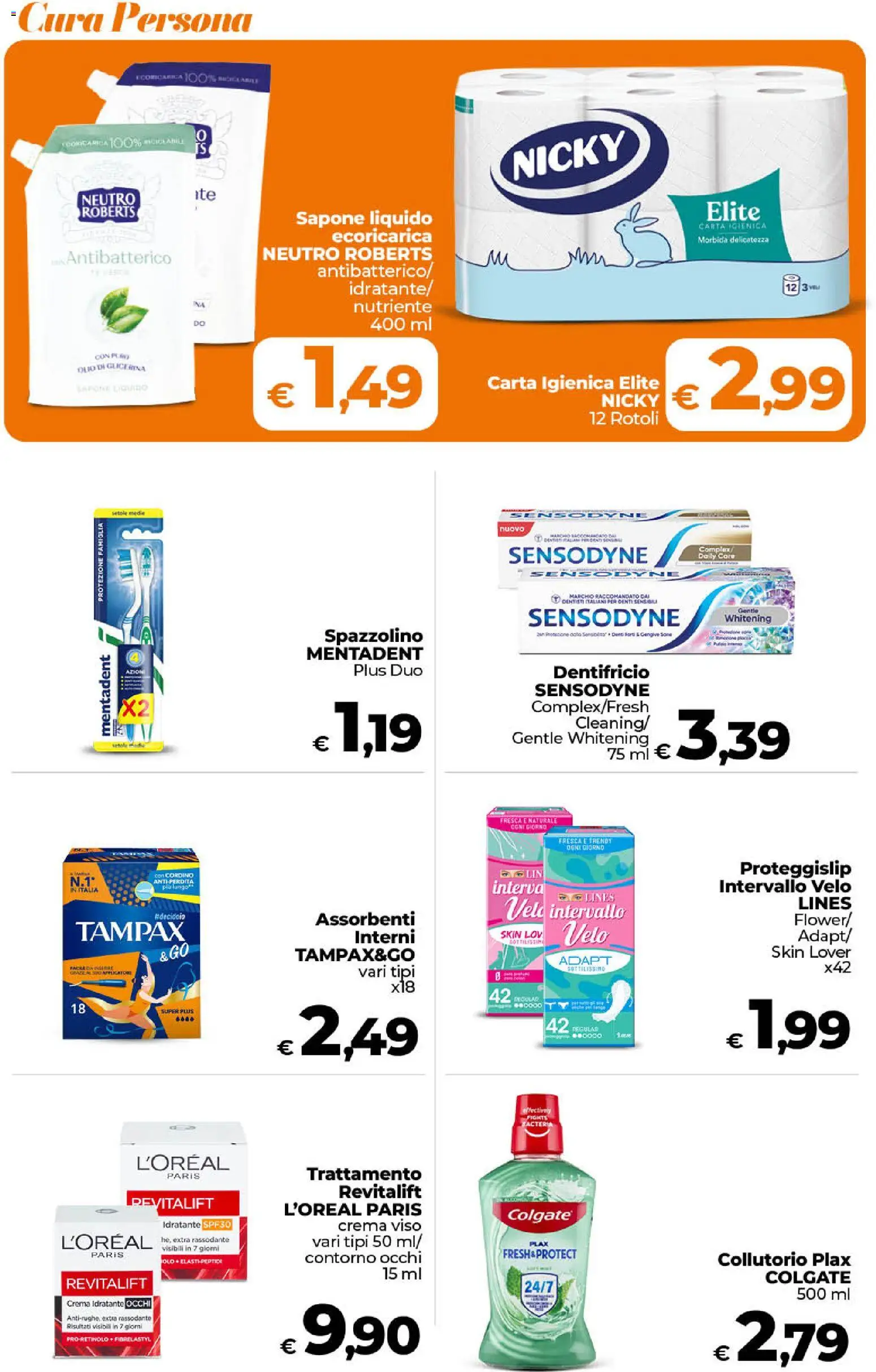 Volantino Ipercoop del 31/07/2026 | Pagina: 48 | Prodotti: Crema, Carta igienica, Sapone, Collutorio