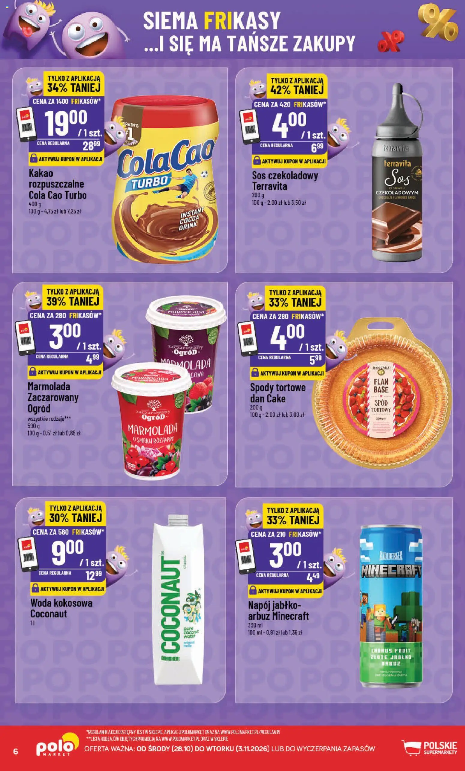 POLOmarket gazetka - Frikasowe Hity od 28.10.2026 | Strona: 6 | Produkty: Arbuz, Kakao, Woda kokosowa, Woda