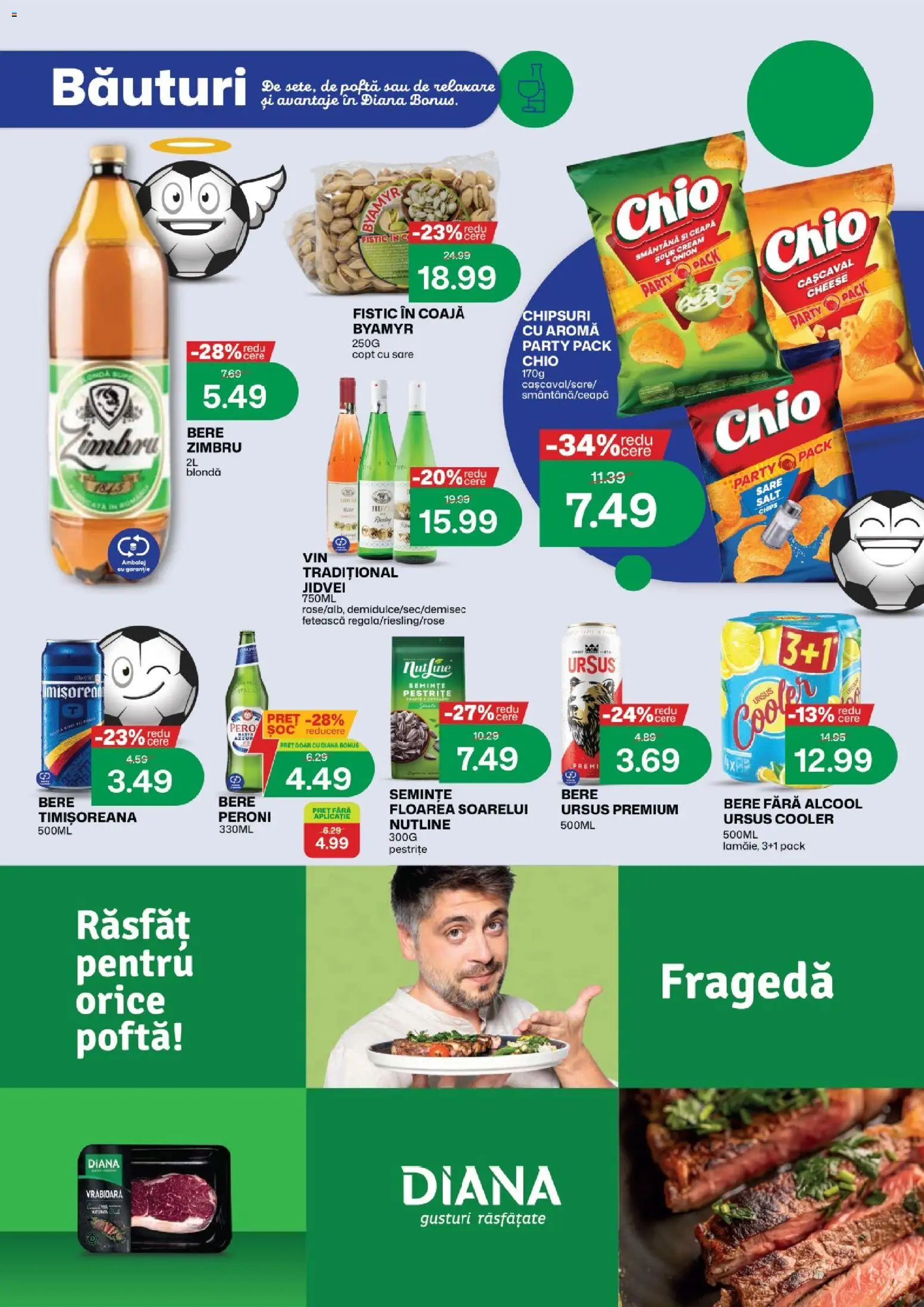 Noul catalog Diana – valabil de la 01.06.2026 | Pagină: 11 | Produse: Cașcaval, Rom, Fistic, Chipsuri
