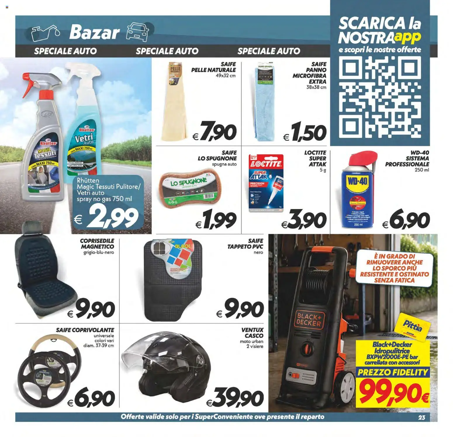 Volantino SuperConveniente del 29.05.2026 | Pagina: 23 | Prodotti: Spugna, Idropulitrice, Tappeto