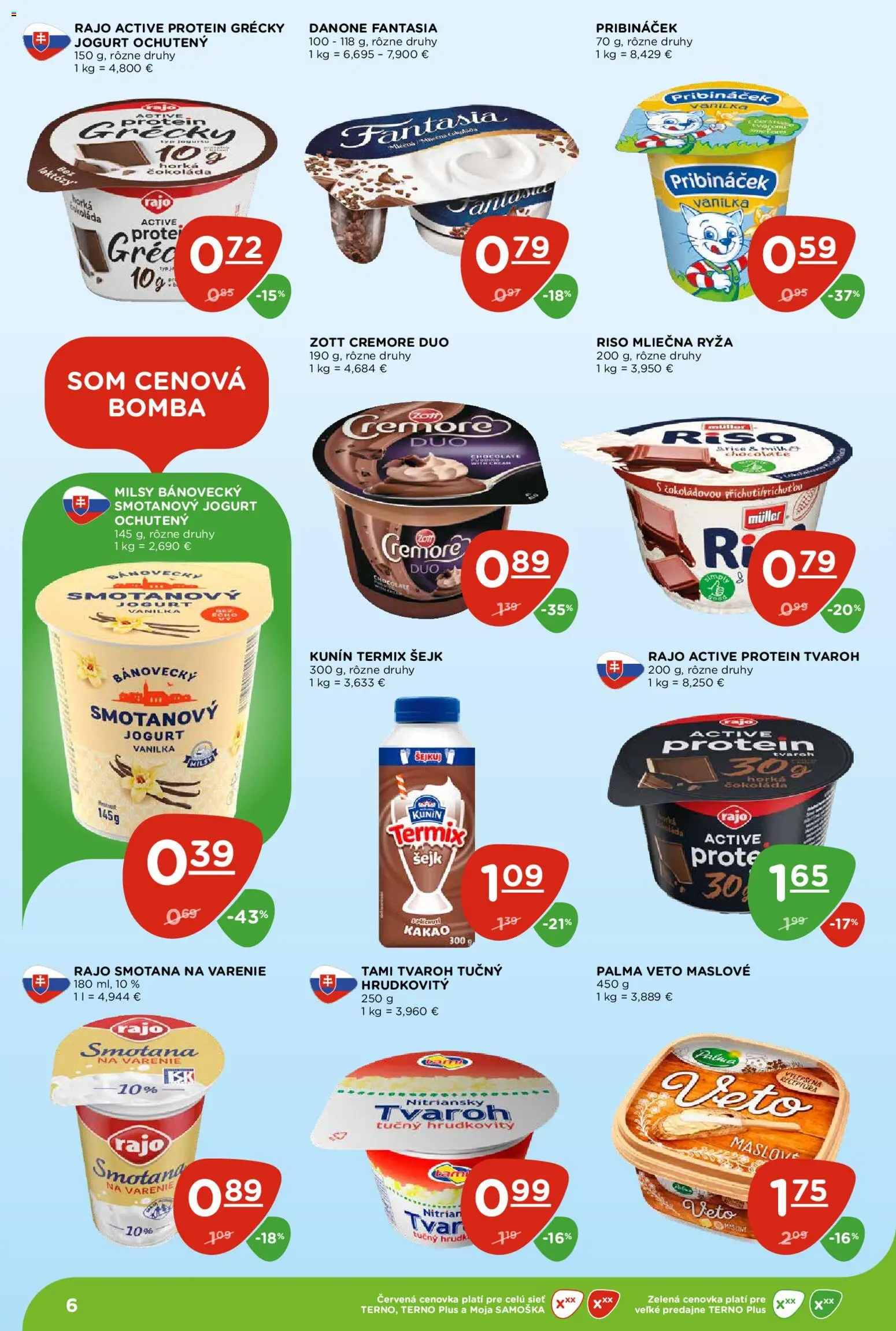 Nové Terno akcie – leták je platný od 20.08.2026 | Strana: 6 | Produkty: Mobil, Jogurt, Čokoláda, Tvaroh